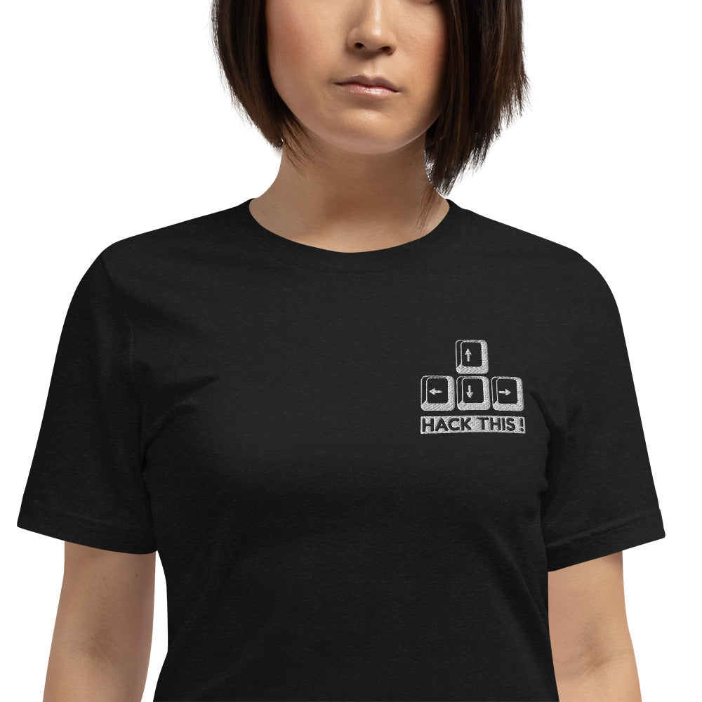 Hack this - Short-Sleeve Unisex T-Shirt (embroidery) by DarkByteGear