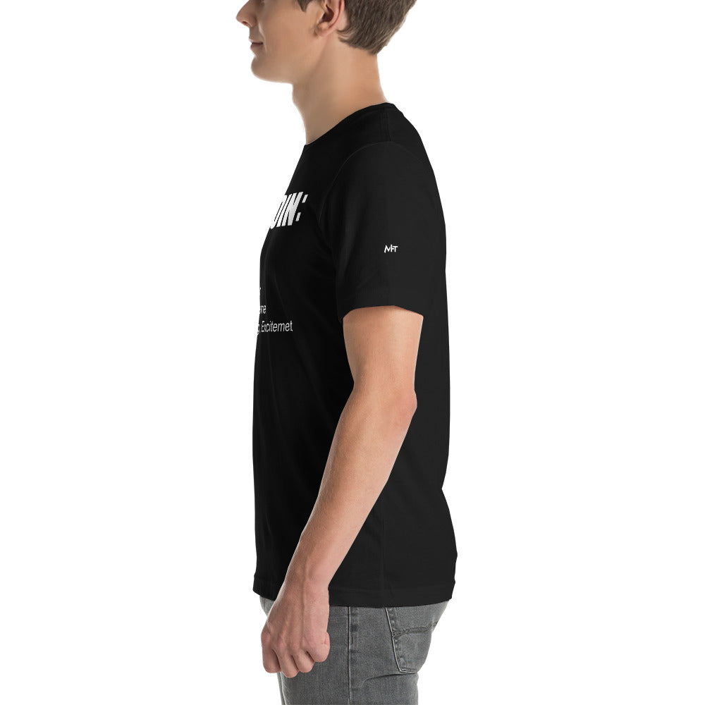 Bitcoin definition ( Yellow Cap B ) - Unisex t-shirt by DarkByteGear