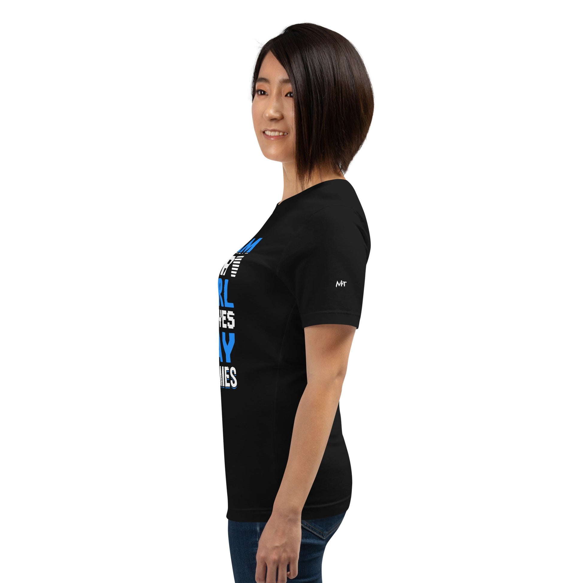 Yes, I am a Girl. Yes! I play Videogame Unisex t-shirt by DarkByteGear