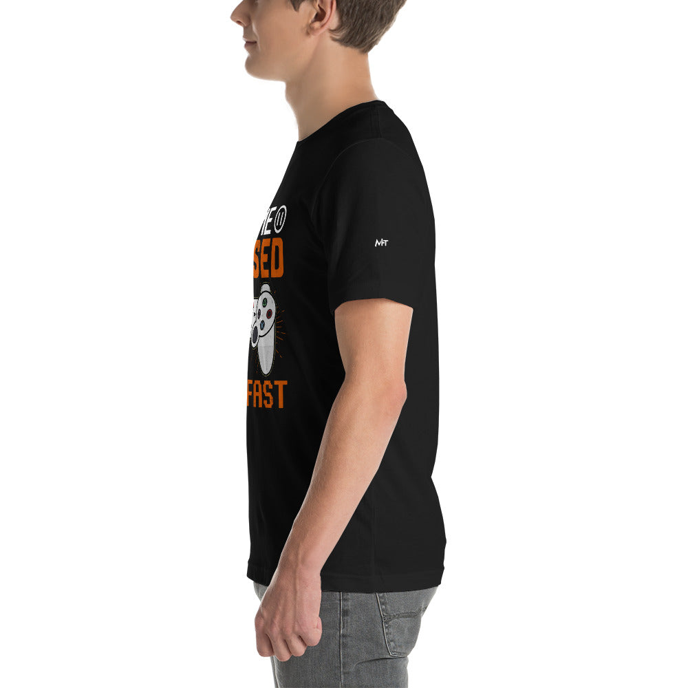 Game Paused, Talk Fast Unisex t-shirt by DarkByteGear