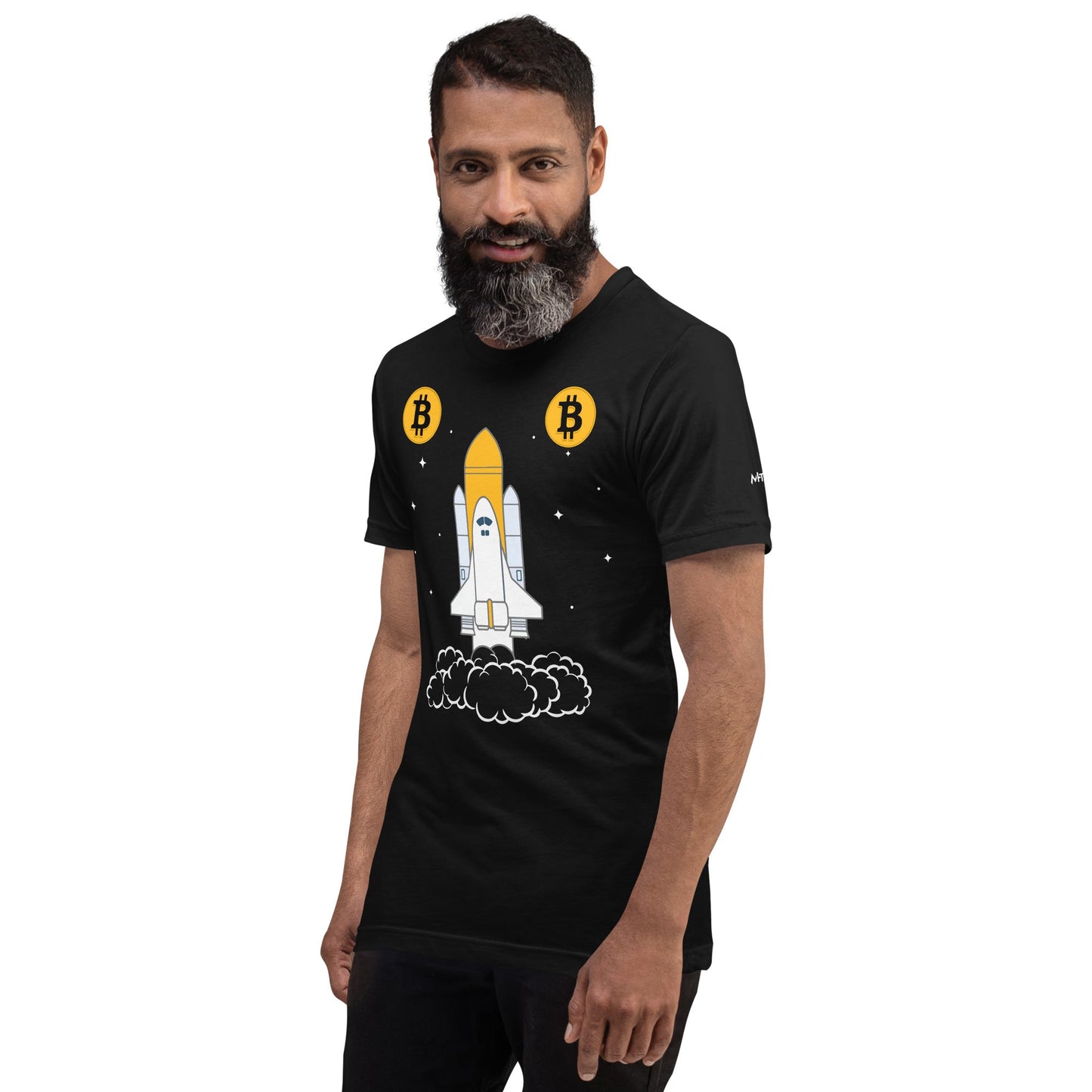Bitcoin Spaceship Unisex t-shirt by DarkByteGear