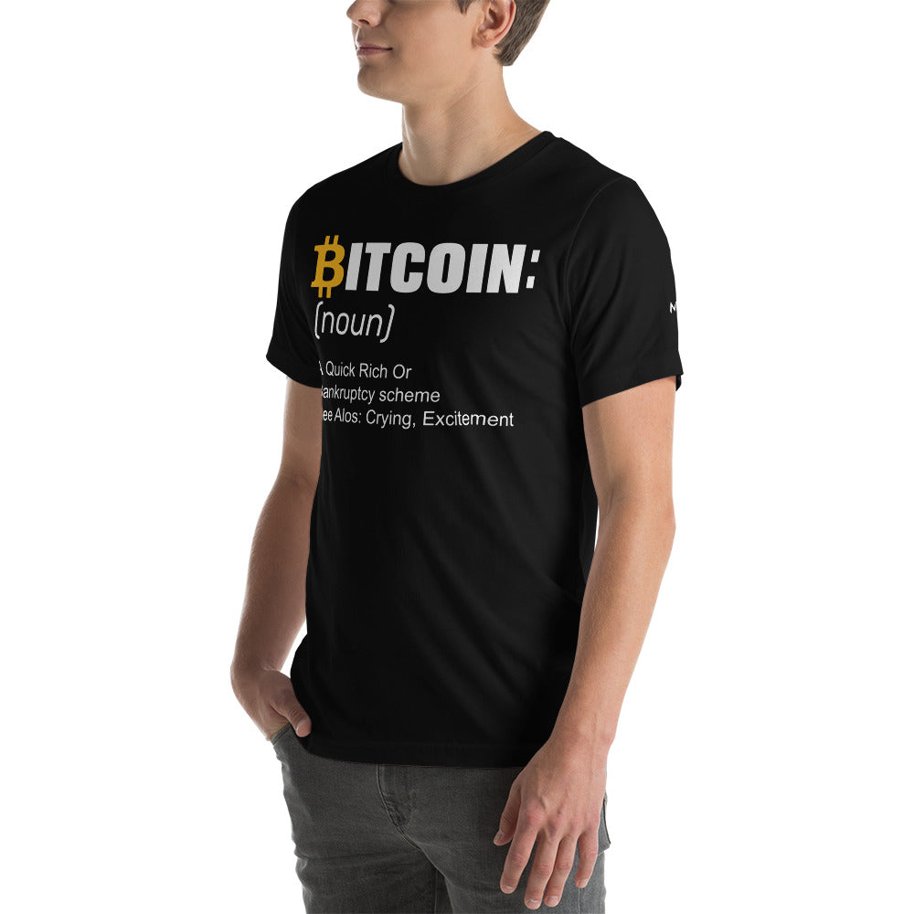 Bitcoin definition ( Yellow Cap B ) - Unisex t-shirt by DarkByteGear