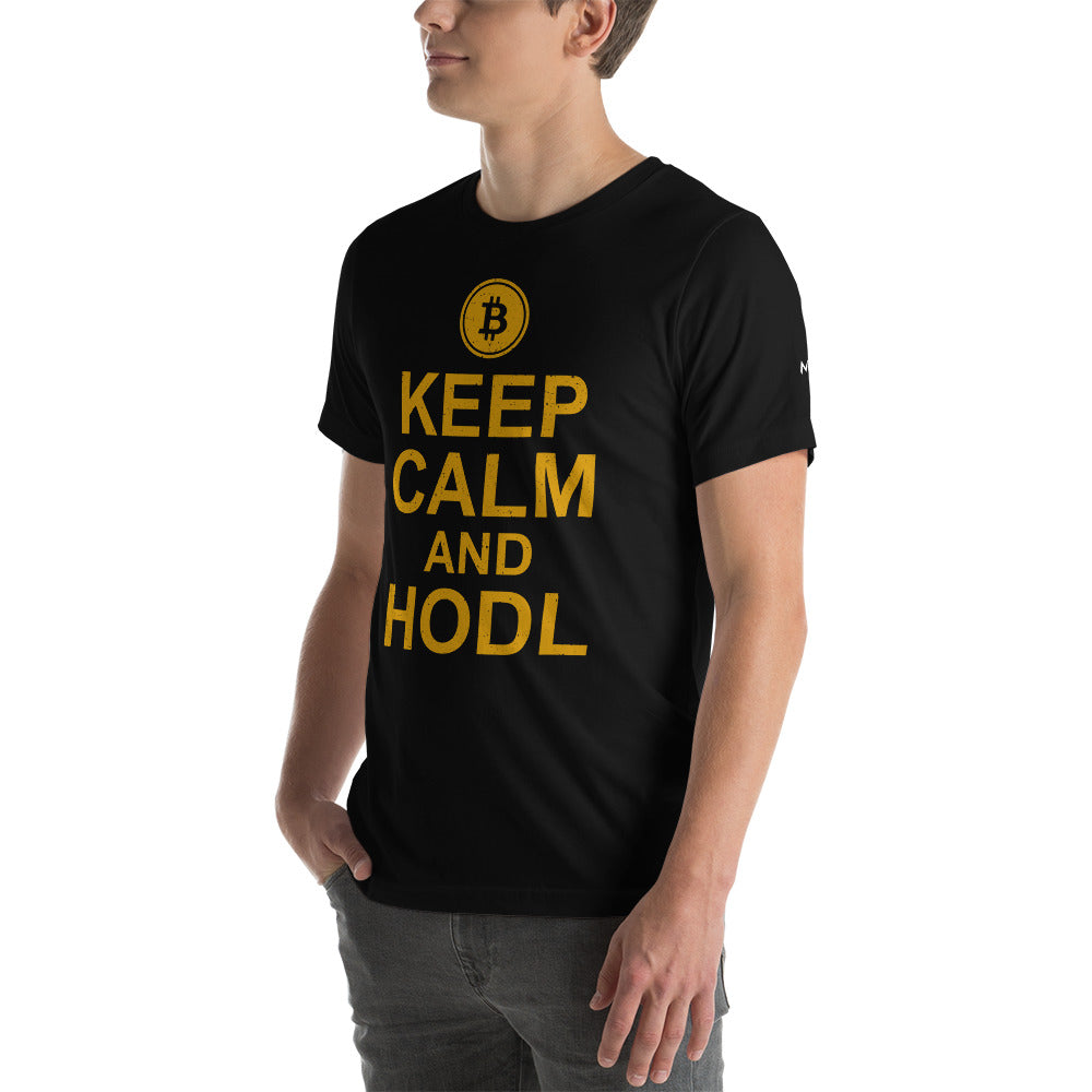 Keep Calm and HODL Unisex t-shirt by DarkByteGear