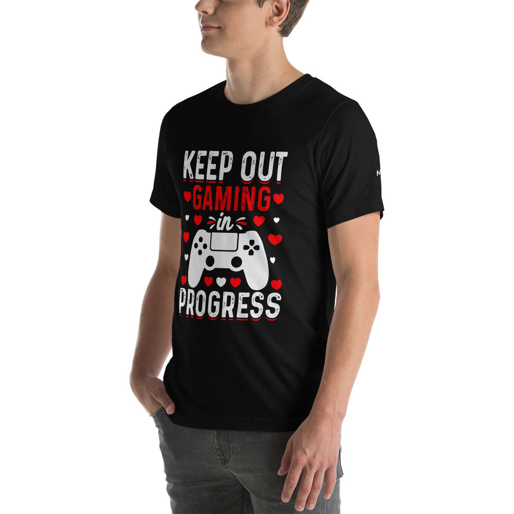Keep out Gaming in Progress Unisex t-shirt by DarkByteGear
