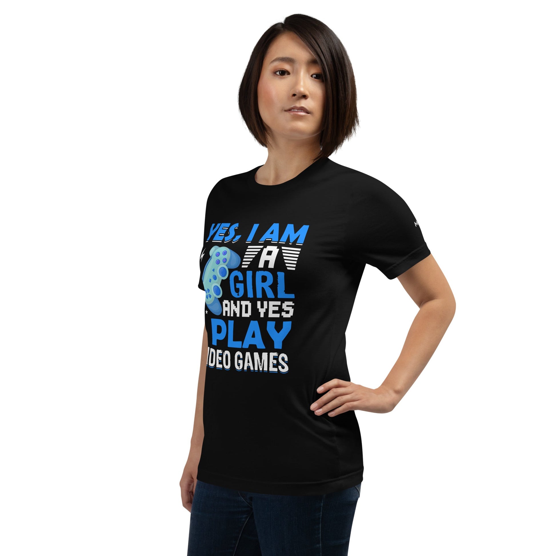 Yes, I am a Girl. Yes! I play Videogame Unisex t-shirt by DarkByteGear