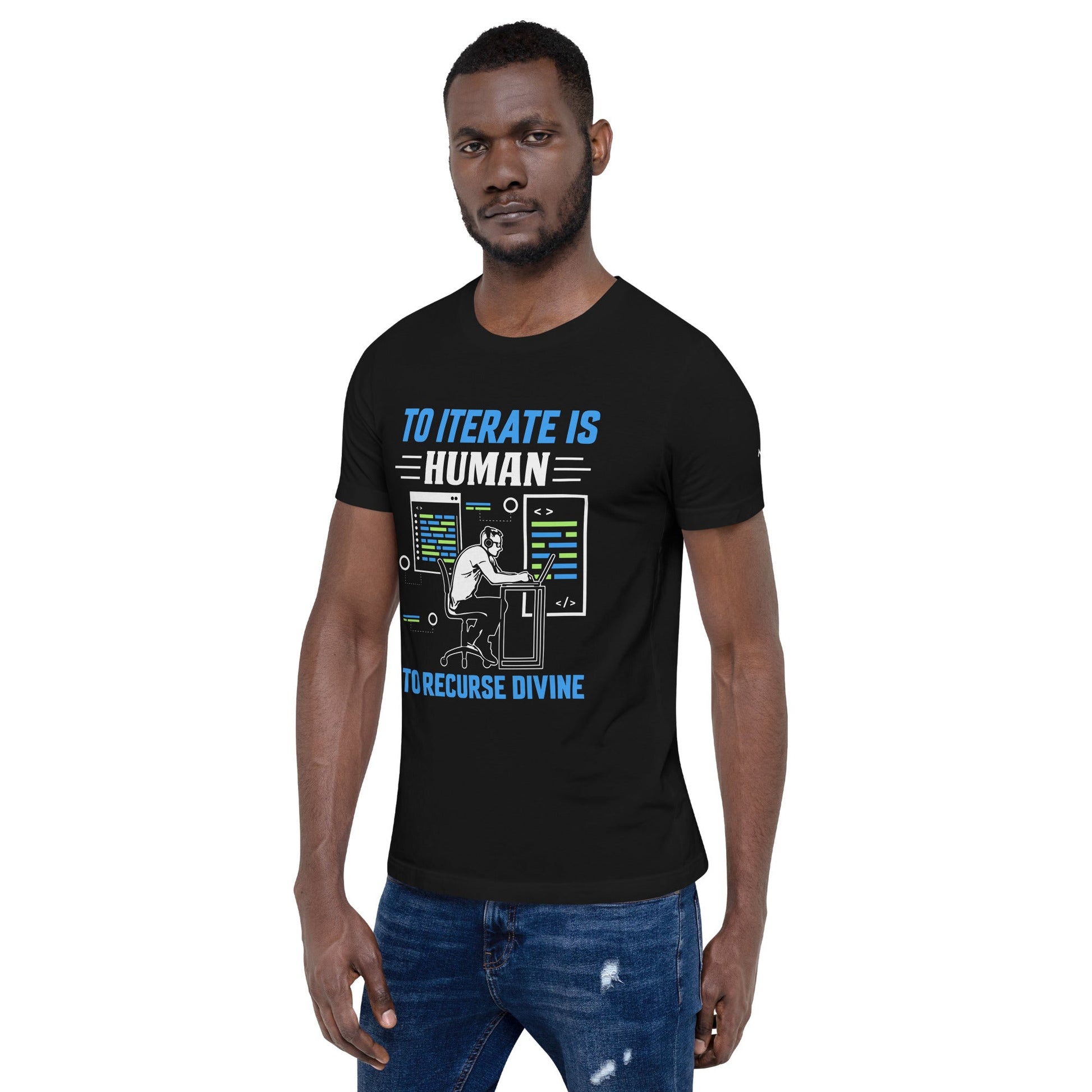 To Iterate is Human, to Recurse Divine Unisex t-shirt by DarkByteGear