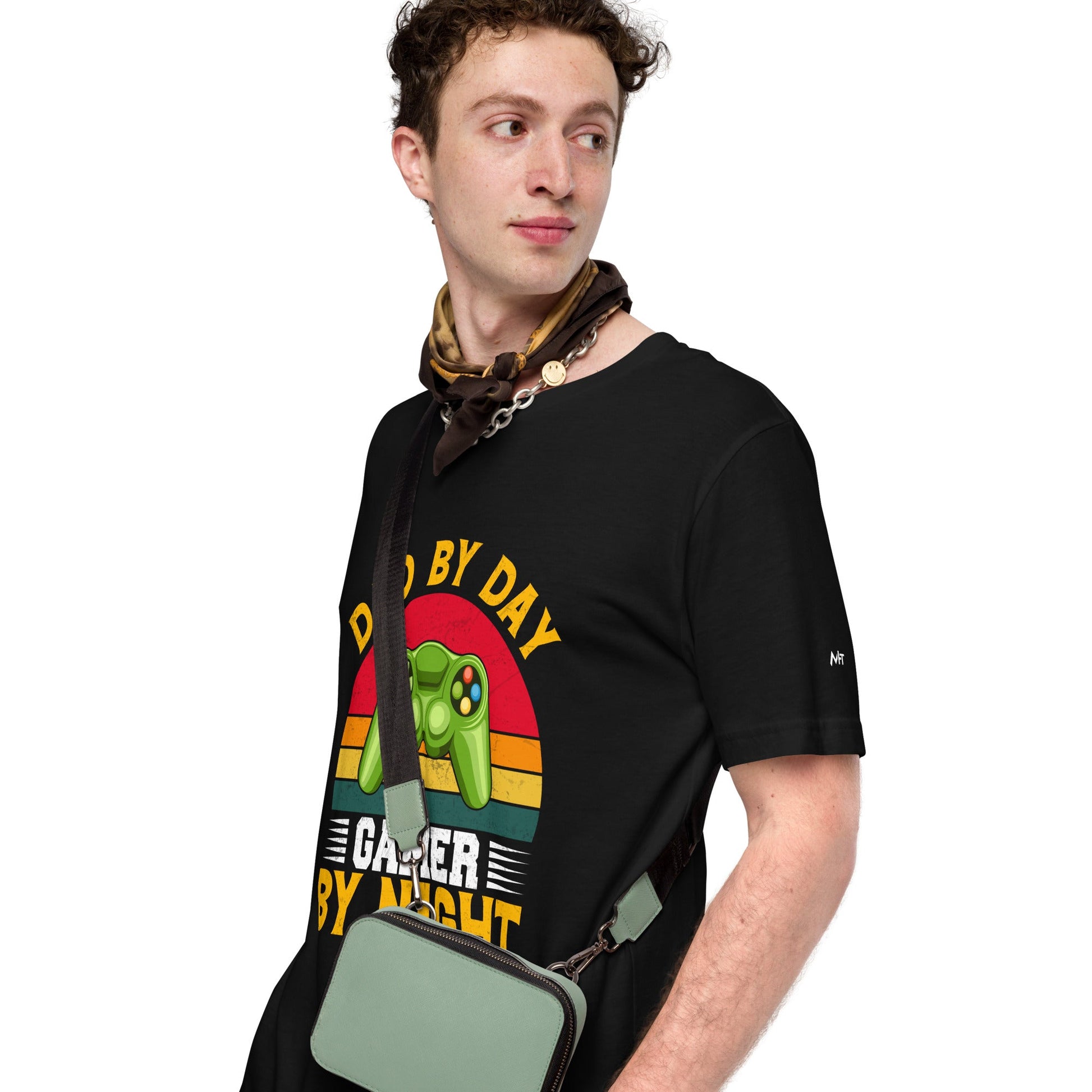 Dad by Day, Gamer by Night Unisex t-shirt by DarkByteGear
