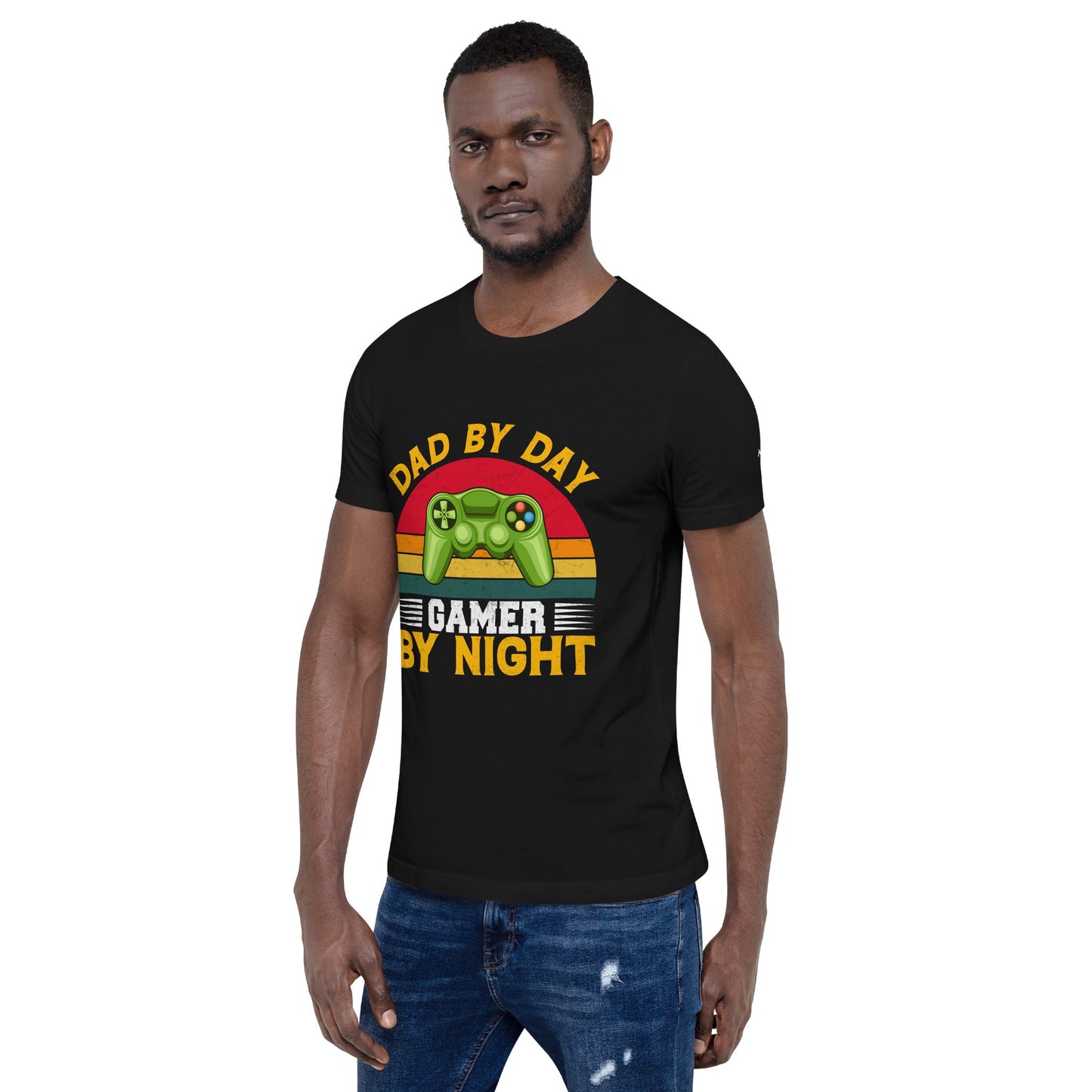 Dad by Day, Gamer by Night Unisex t-shirt by DarkByteGear