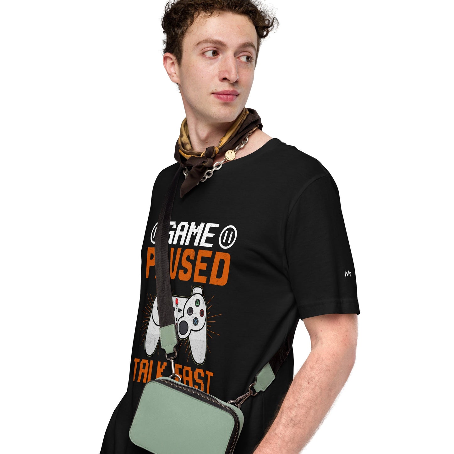 Game Paused, Talk Fast Unisex t-shirt by DarkByteGear