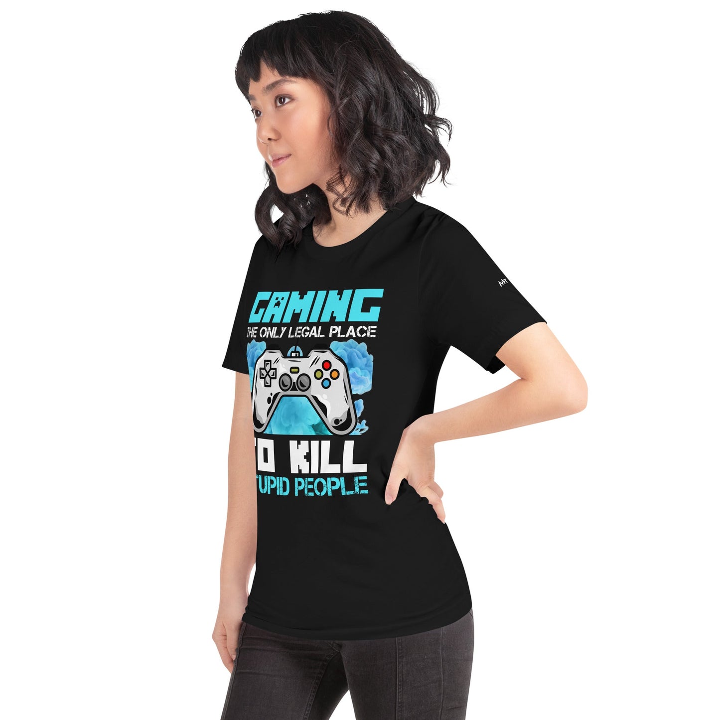 Gaming is the only Legal Place - Blue V Unisex t-shirt by DarkByteGear
