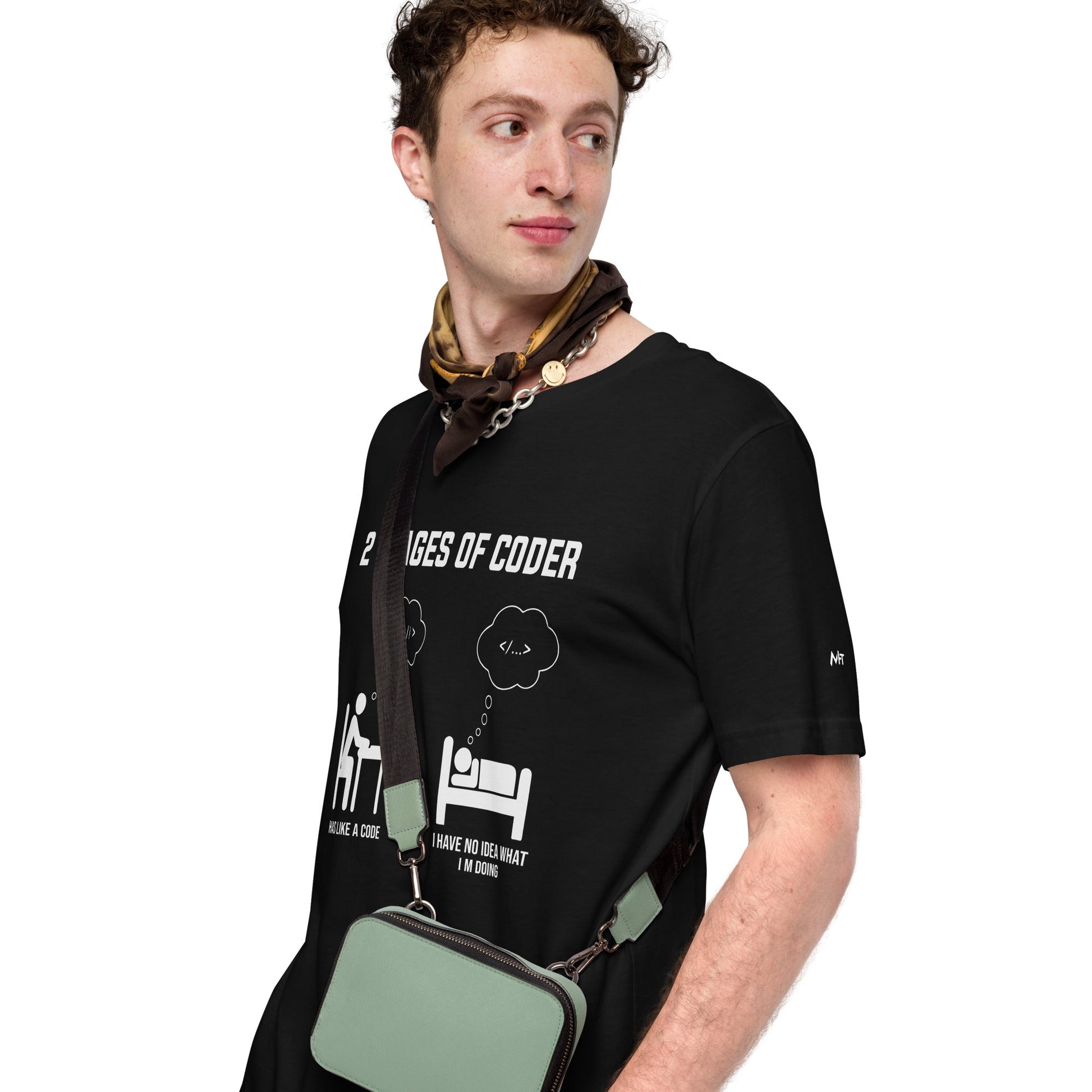 2 Stages of Coder Unisex t-shirt by DarkByteGear