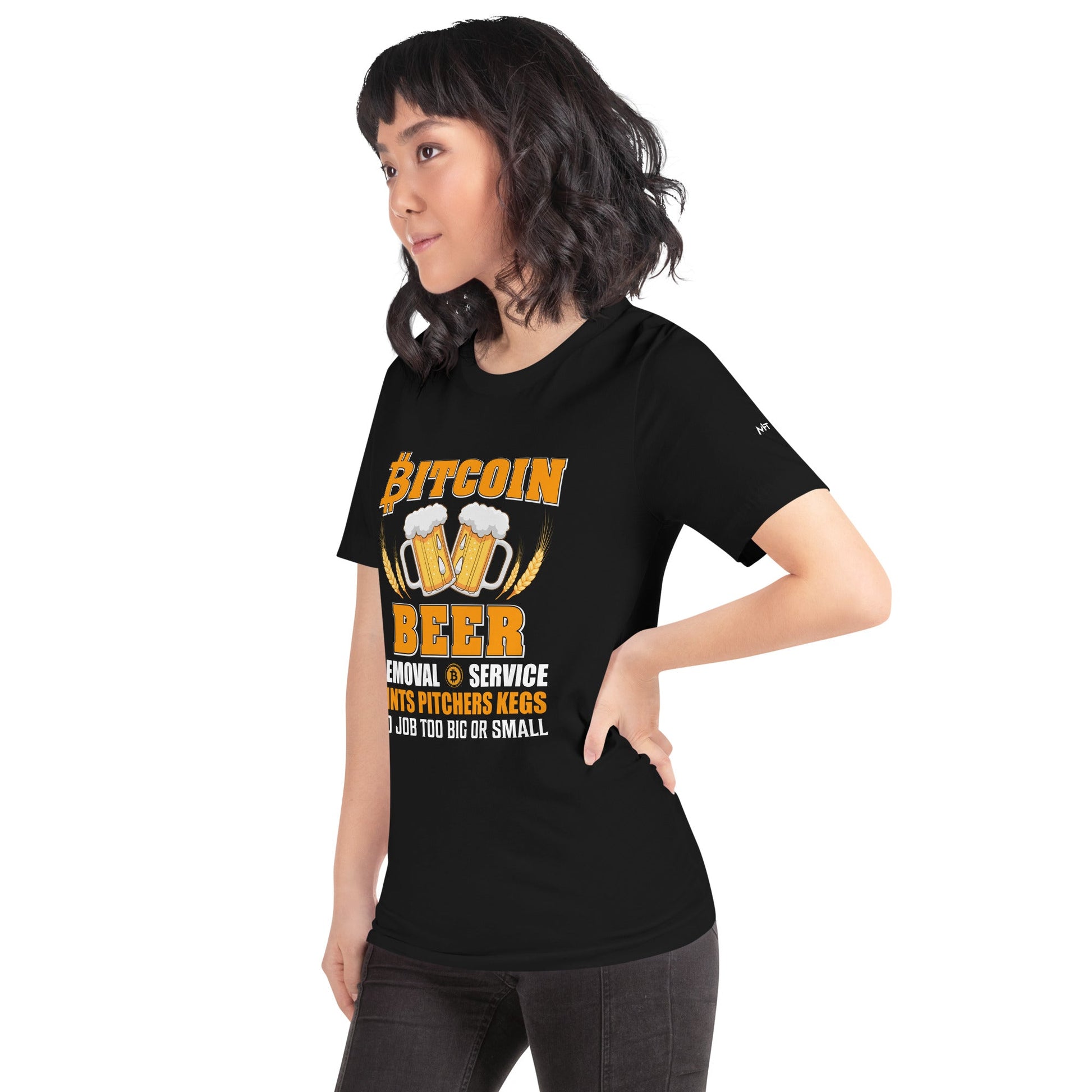 Bitcoin Beer Removal Service - Unisex t-shirt by DarkByteGear