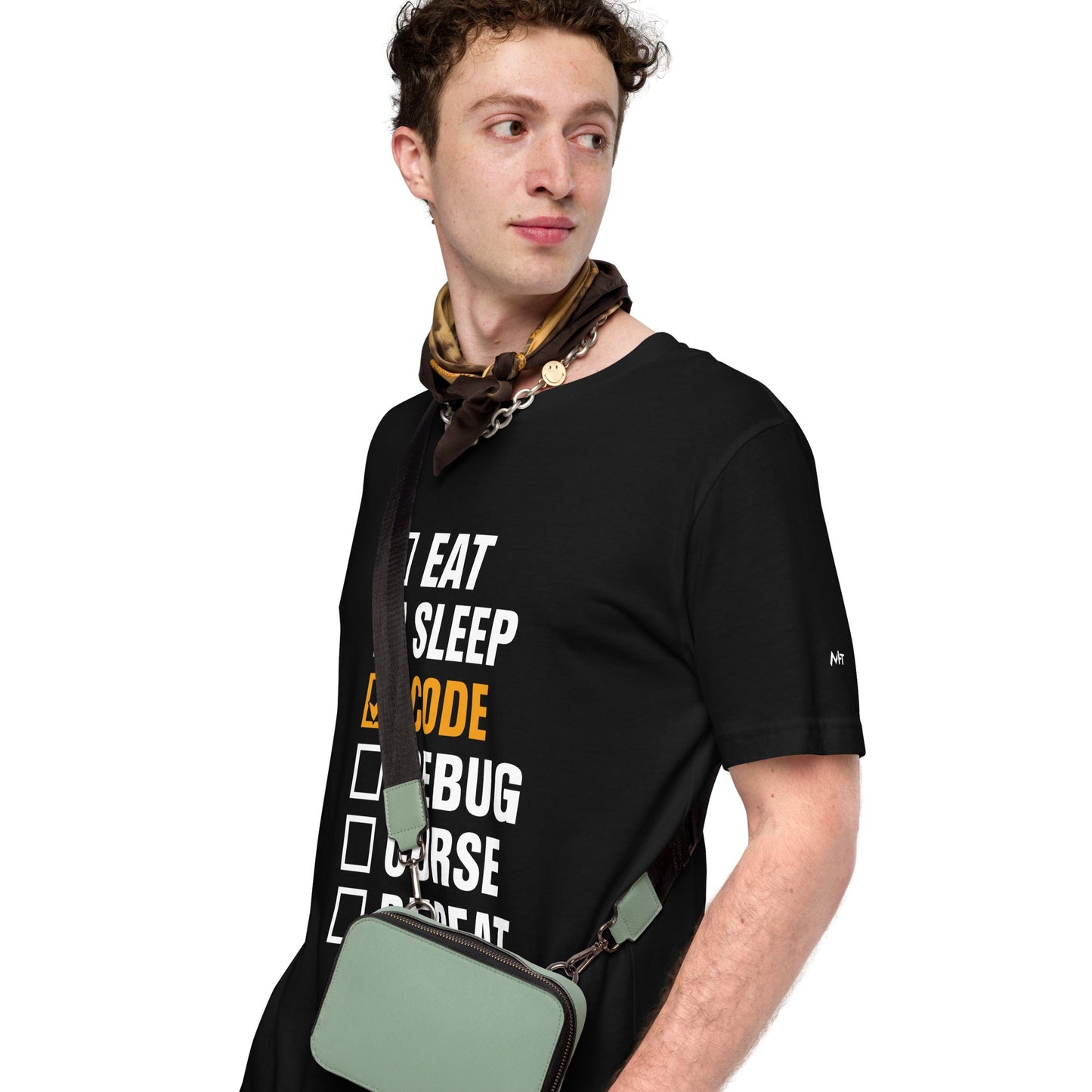 Eat, Sleep, Code √, Debug, Curse, Repeat - Unisex t-shirt by DarkByteGear