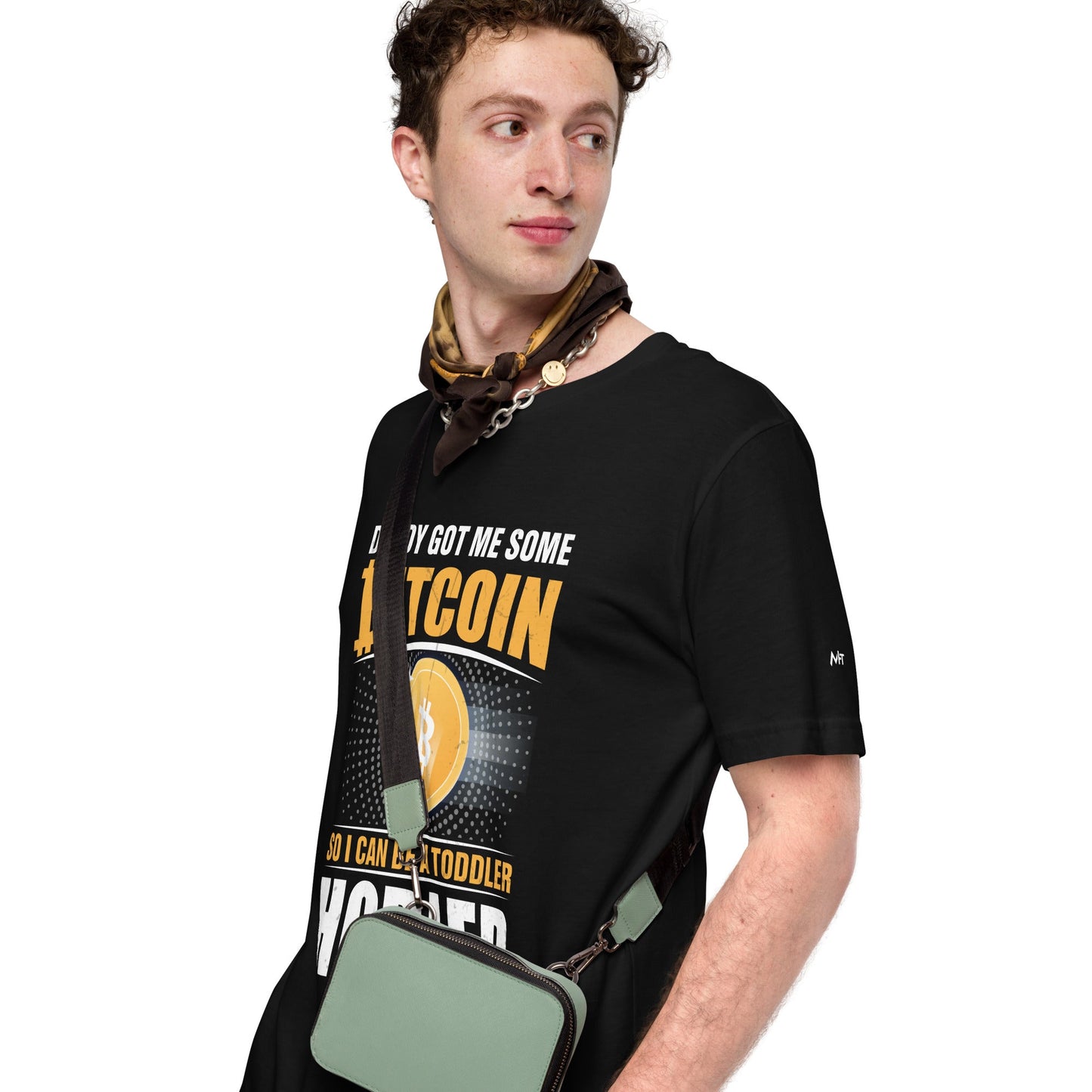 Daddy got me some Bitcoin, so I can be toddler holder - Unisex t-shirt by DarkByteGear