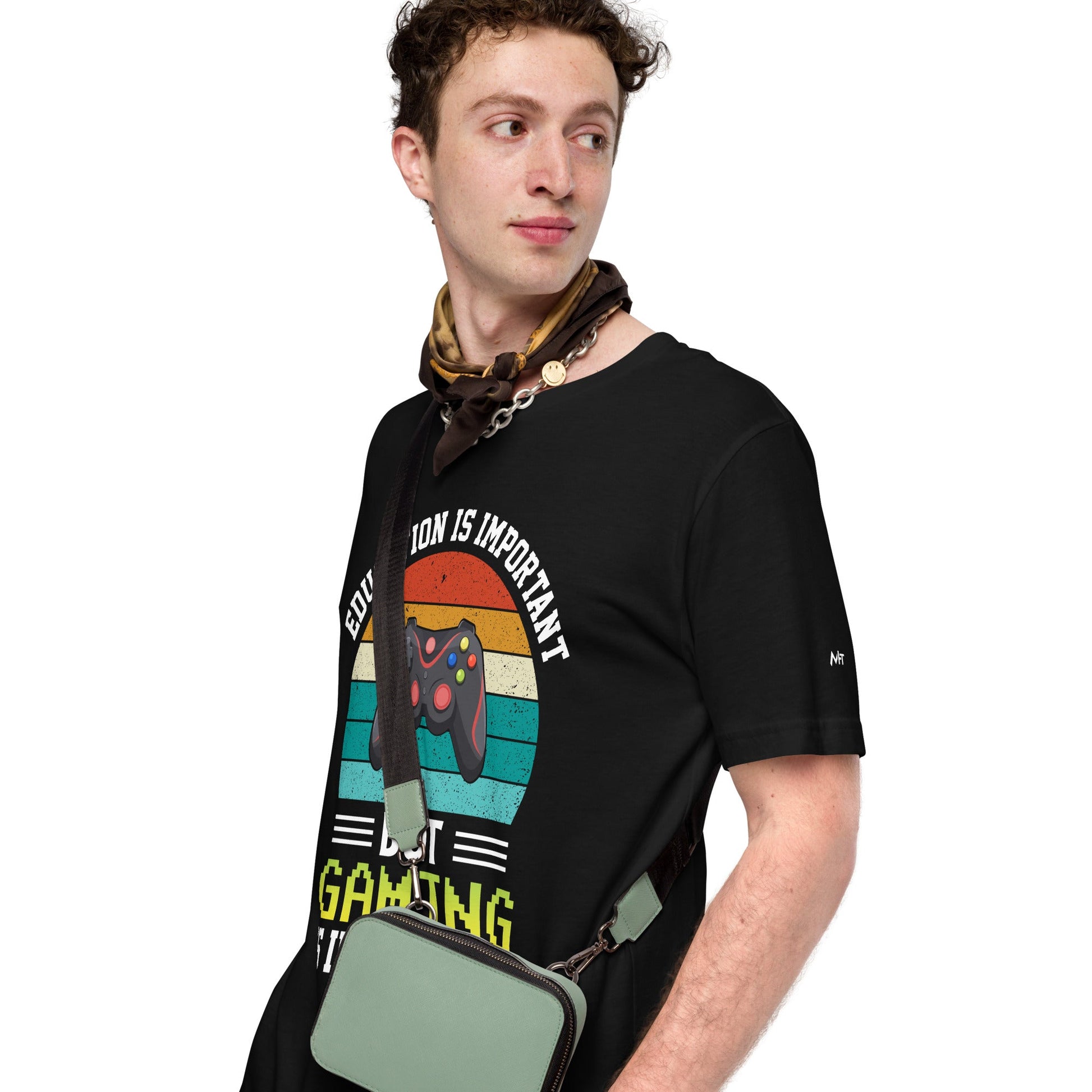 Education is Important, but Gaming is importanter - Unisex t-shirt by DarkByteGear