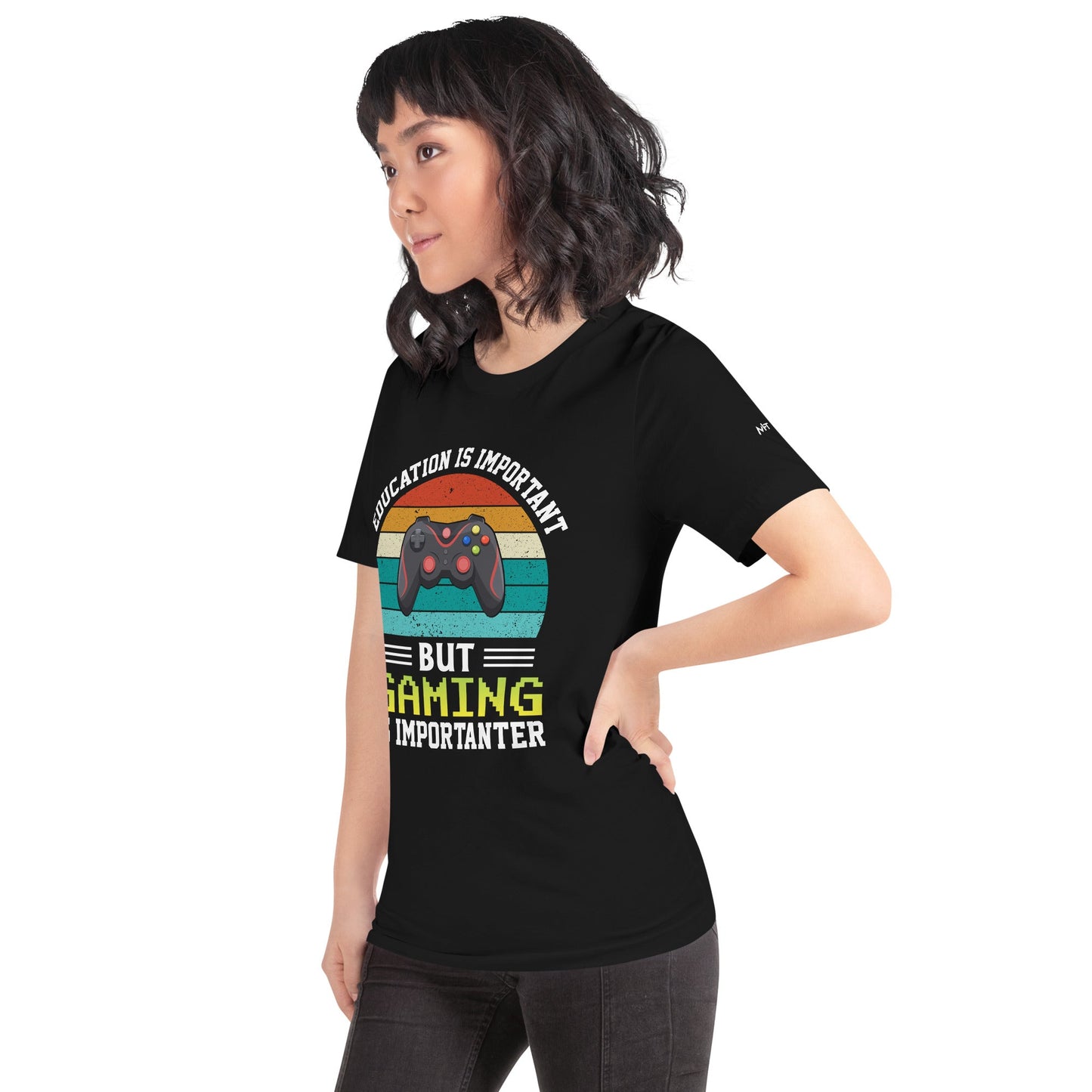 Education is Important, but Gaming is importanter - Unisex t-shirt by DarkByteGear
