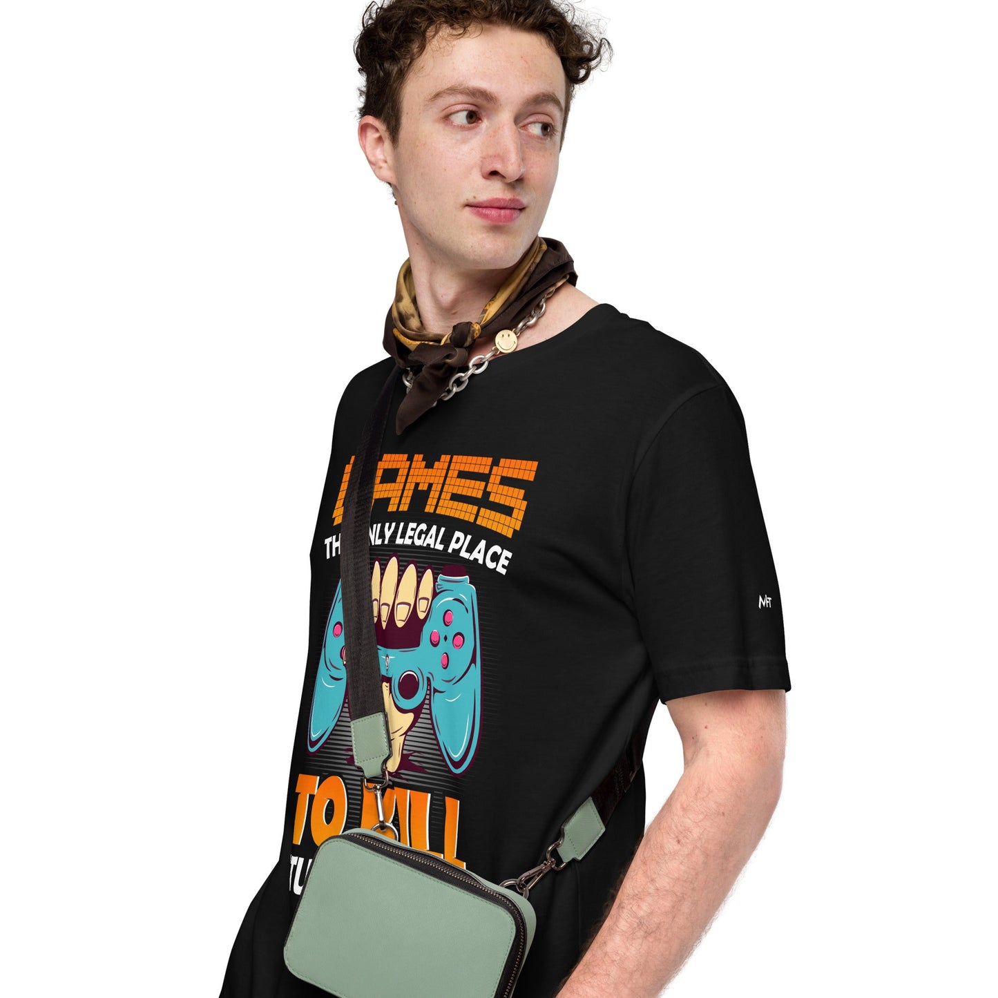 Games: the Only legal place to Kill Stupid People ( orange text ) - Unisex t-shirt by DarkByteGear