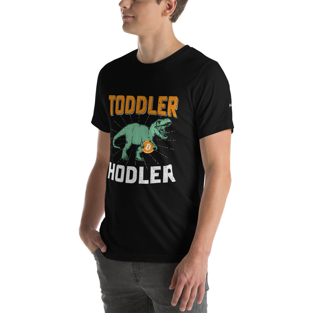 Toddler Bitcoin T-rex Holder - Unisex t-shirt by DarkByteGear