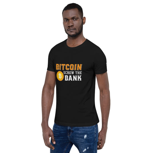 Bitcoin Screw the Bank - Unisex t-shirt by DarkByteGear