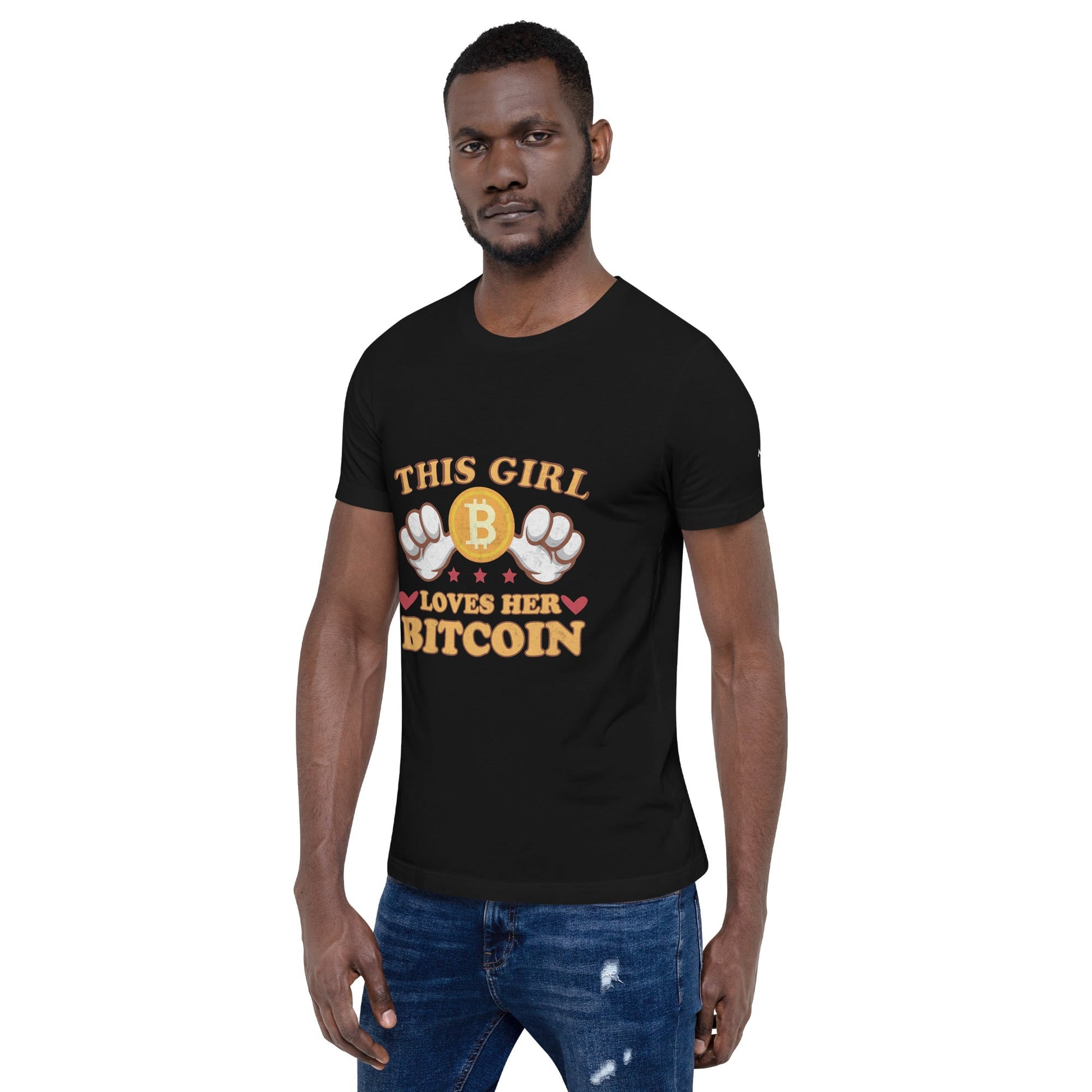 This girl Loves her Bitcoin - Unisex t-shirt by DarkByteGear