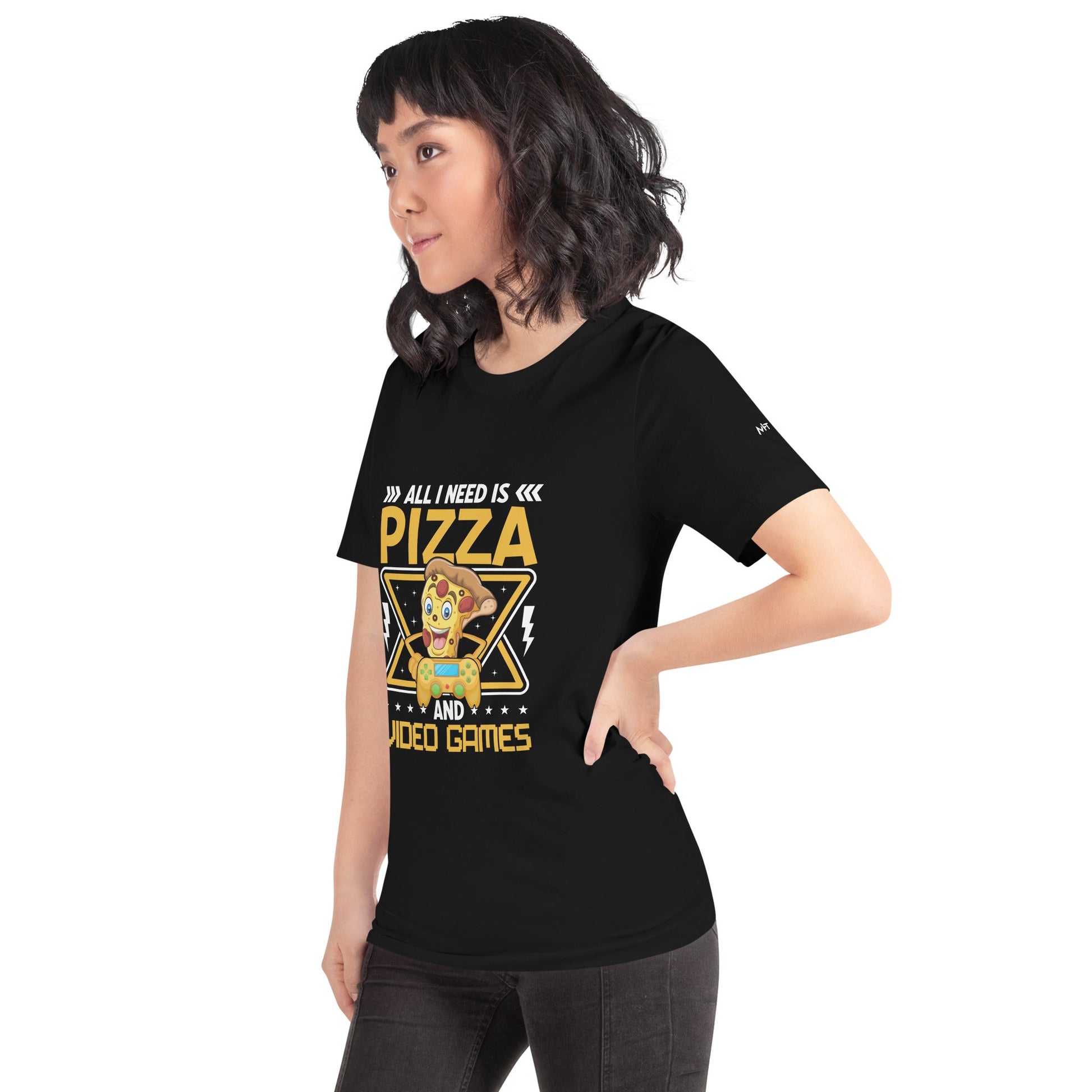 All I need is Pizza and Video Games Unisex t-shirt by DarkByteGear