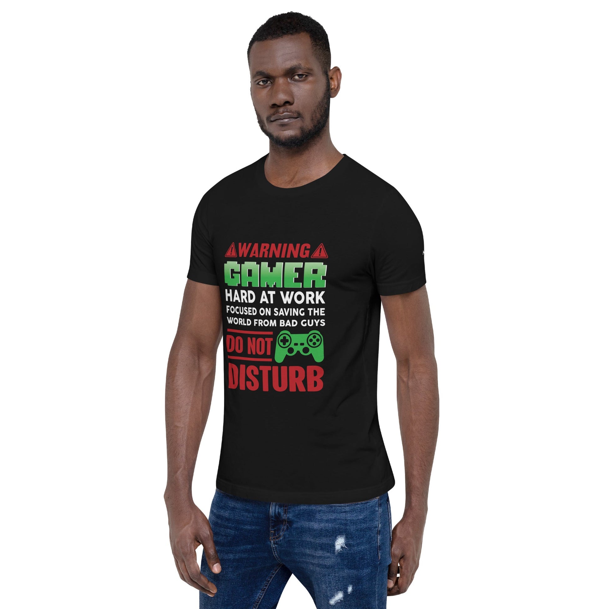 Warning! Gamer Hard at Work, DND - Unisex t-shirt by DarkByteGear