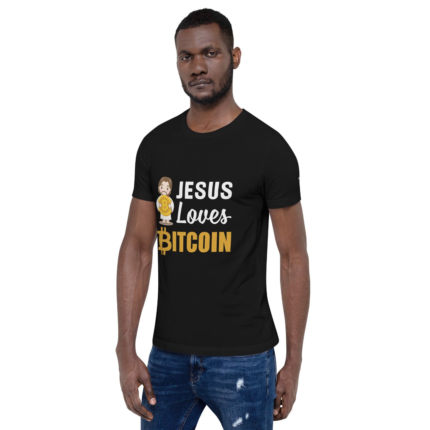 Jesus loves Bitcoin - Unisex t-shirt by DarkByteGear