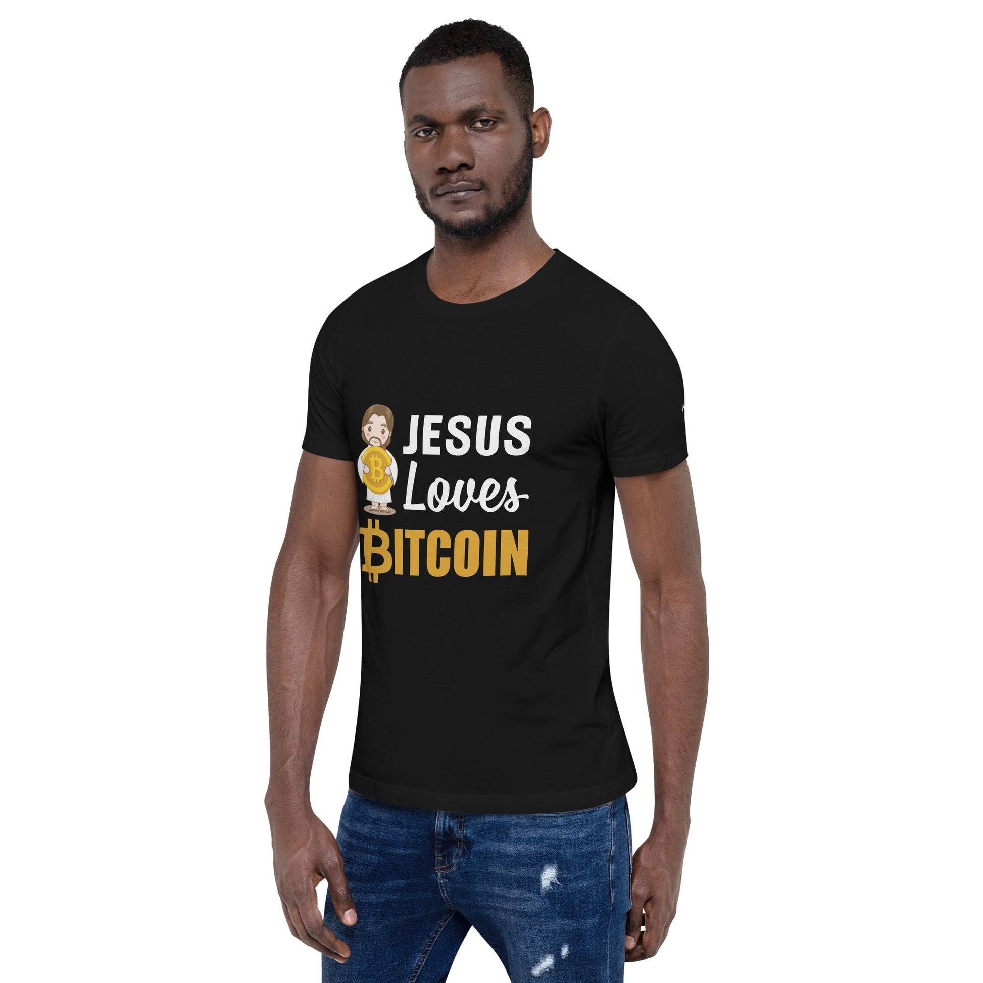 Jesus loves Bitcoin - Unisex t-shirt by DarkByteGear