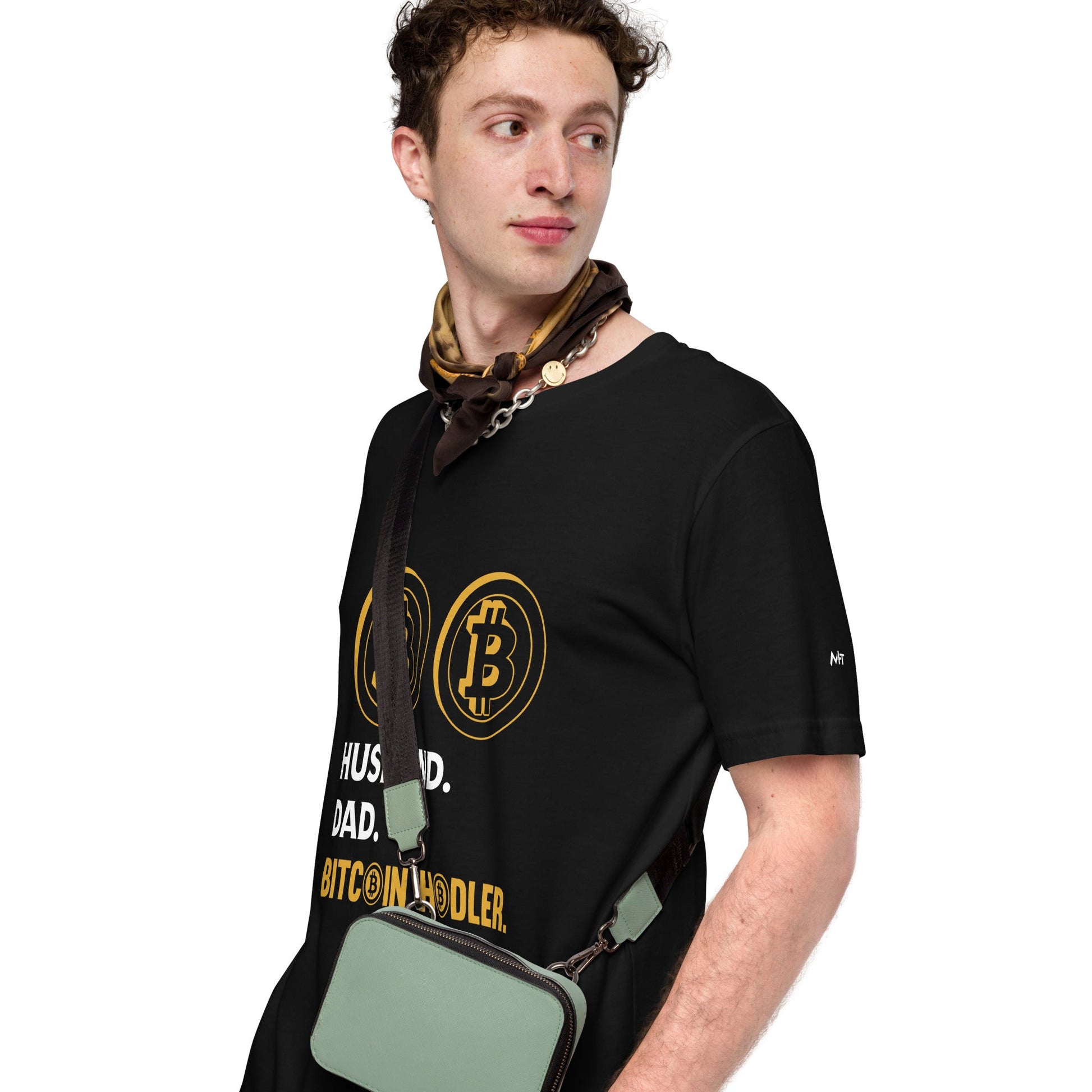 Husband, Dad, Bitcoin Holder Unisex t-shirt by DarkByteGear