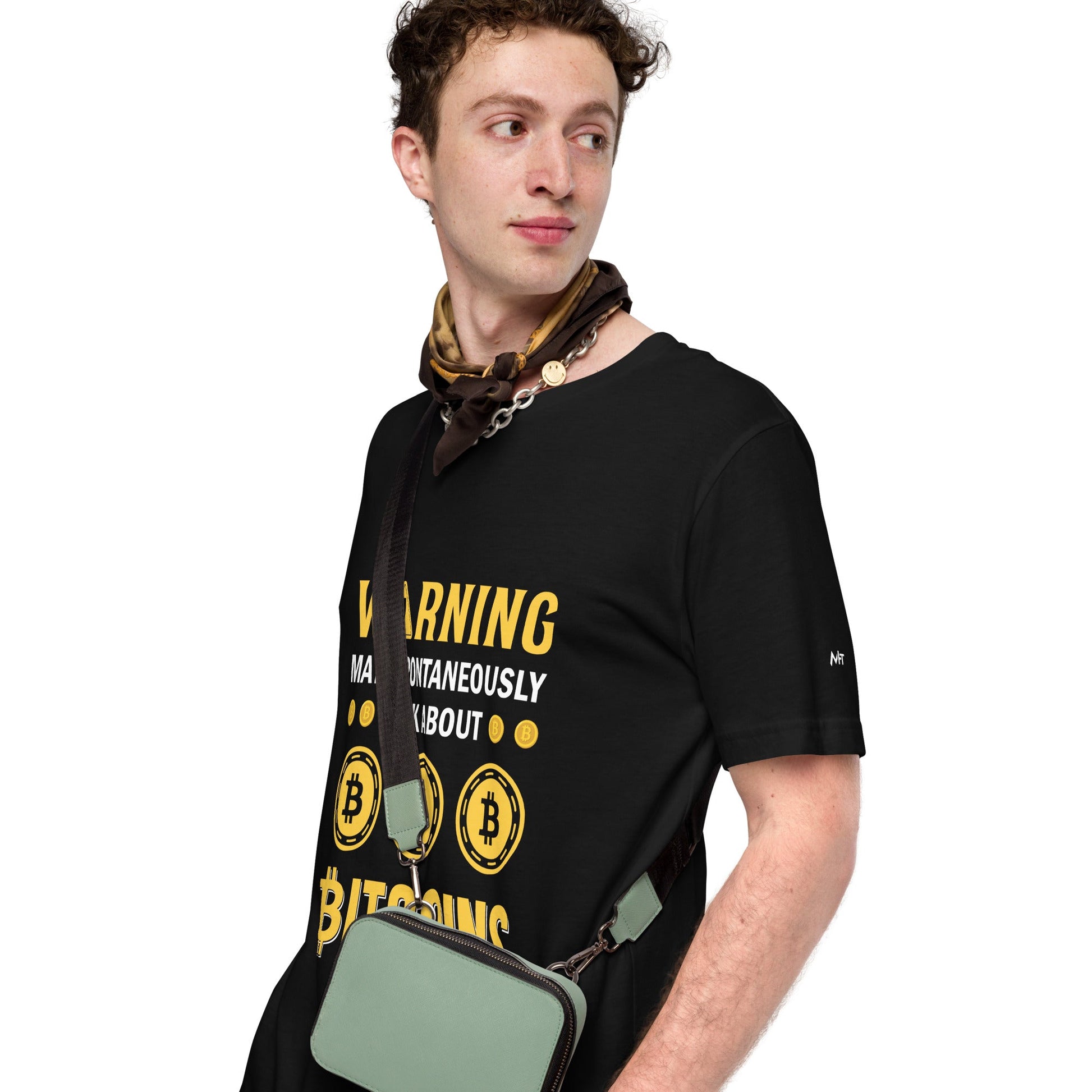 Warning! May Spontaneously talk about Bitcoins - Unisex t-shirt by DarkByteGear