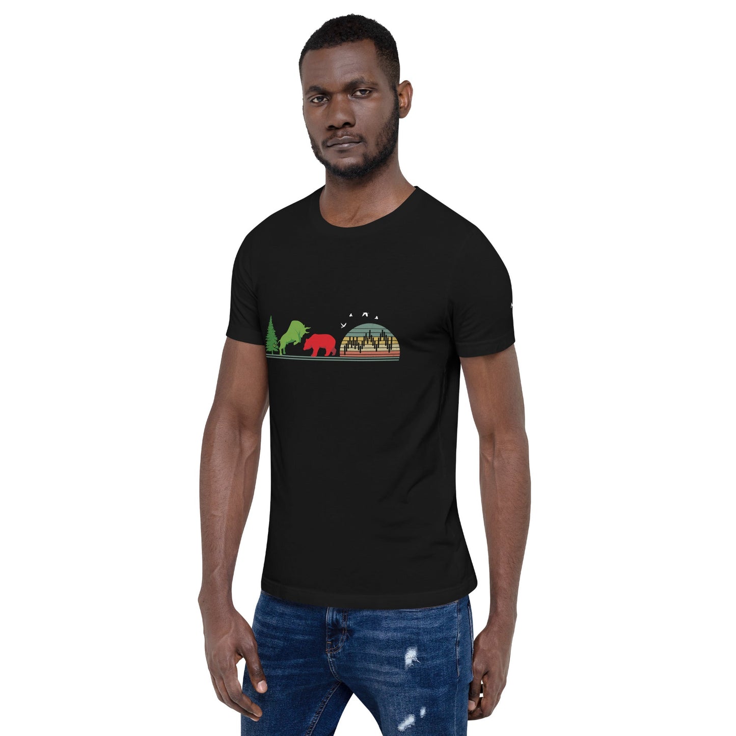 Pine tree Green Bull Read Bear Trading - Unisex t-shirt by DarkByteGear