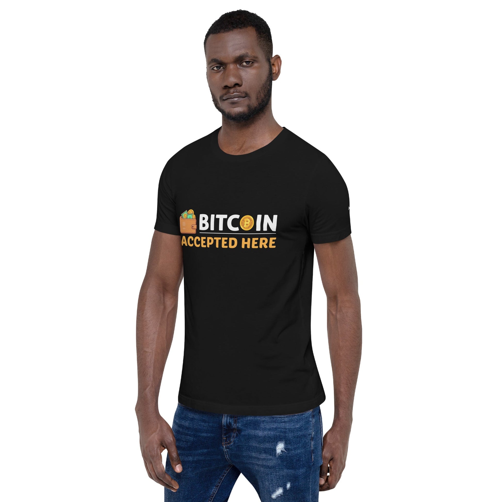 Bitcoin Accepted Here - Unisex t-shirt by DarkByteGear