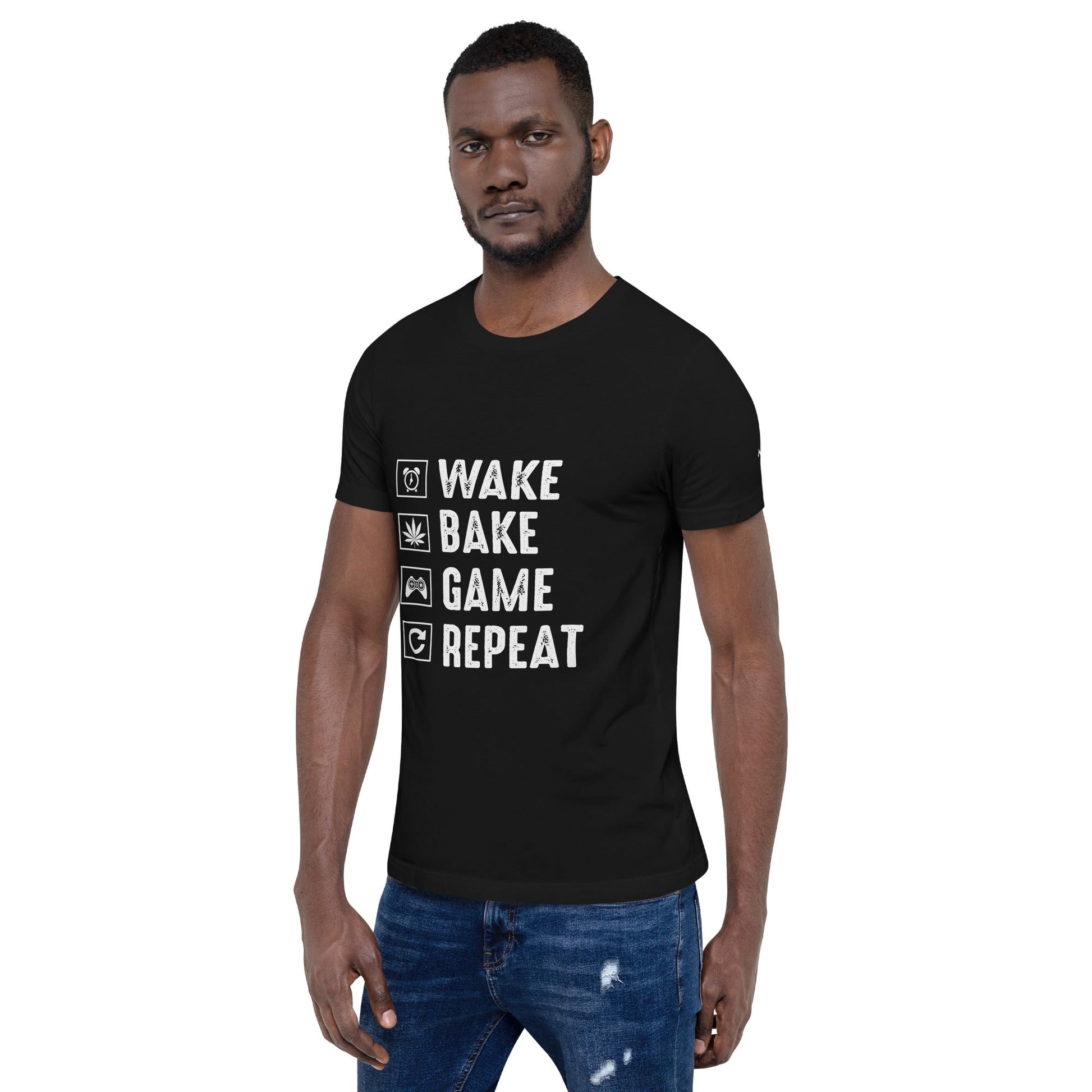Wake, Bake, Game, Repeat Rima 13 - Unisex t-shirt by DarkByteGear