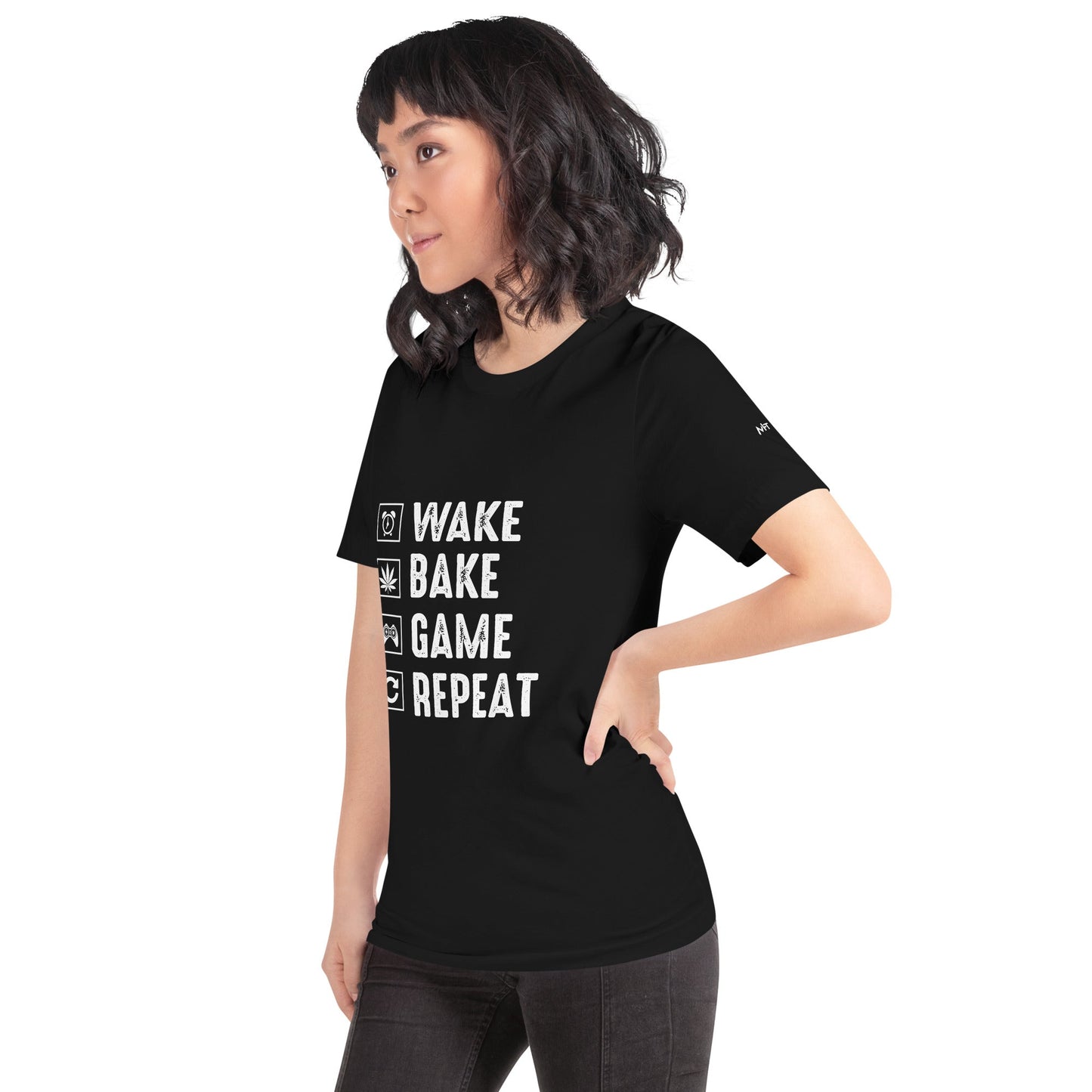 Wake, Bake, Game, Repeat Rima 13 - Unisex t-shirt by DarkByteGear
