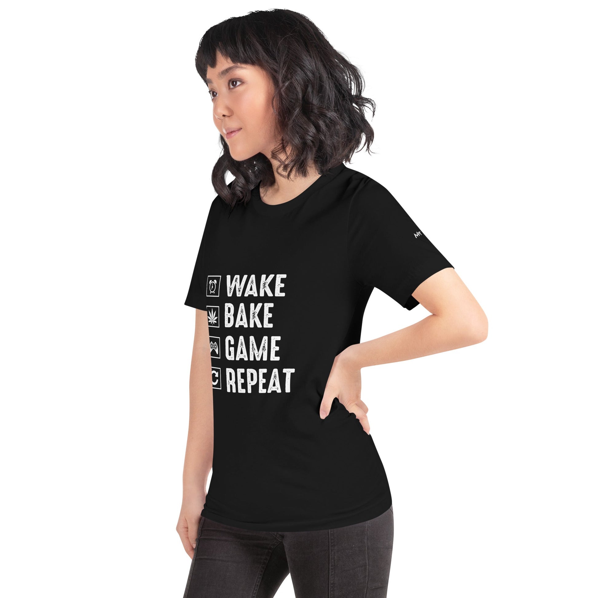 Wake, Bake, Game, Repeat Rima 13 - Unisex t-shirt by DarkByteGear