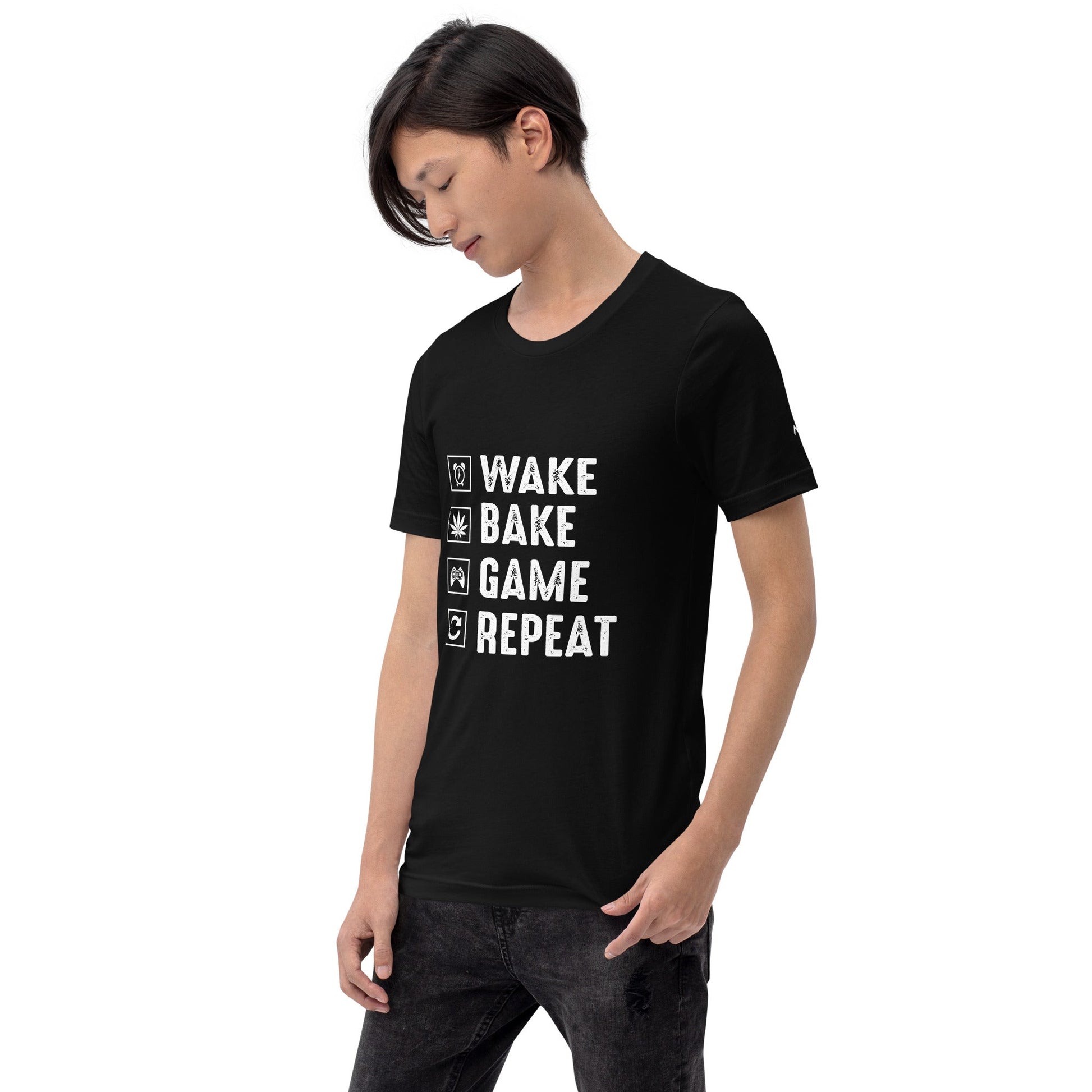 Wake, Bake, Game, Repeat Rima 13 - Unisex t-shirt by DarkByteGear