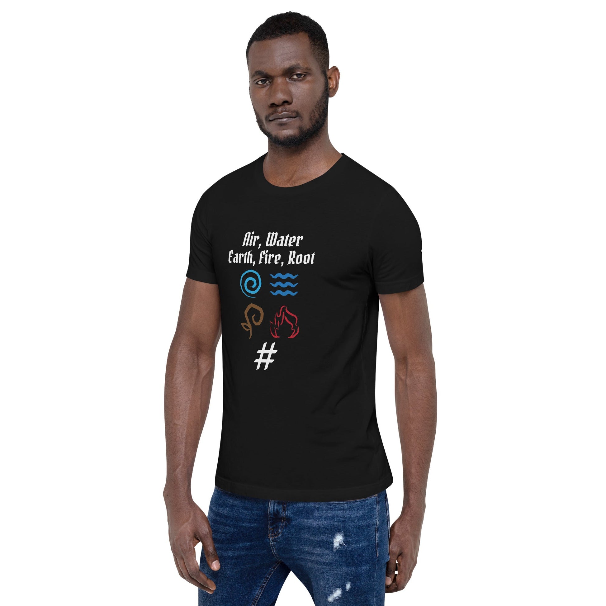 Air, Water, Earth, Fire, Root - Unisex t-shirt by DarkByteGear