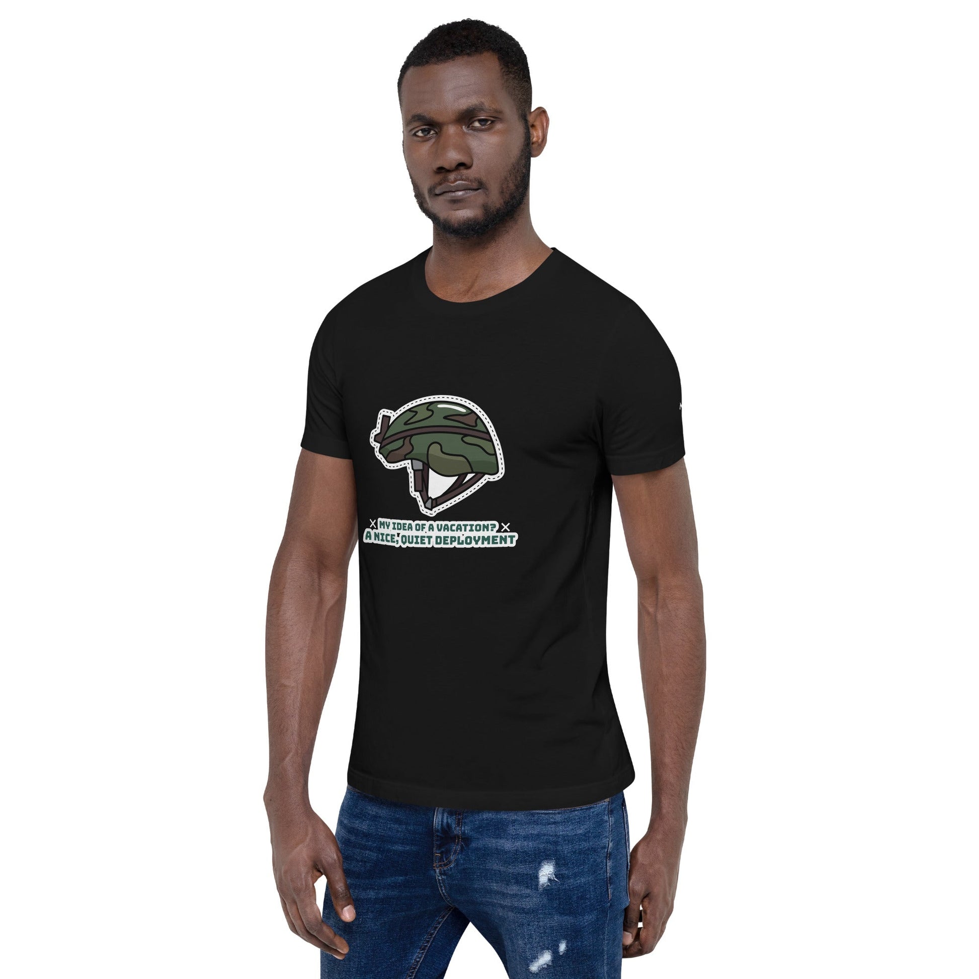 My idea of a vacation? A nice, quiet deployment - Unisex t-shirt by DarkByteGear