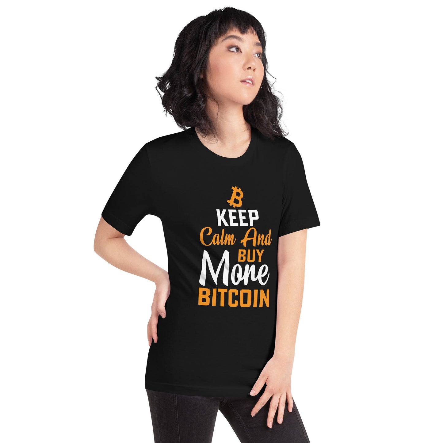 Keep Calm and Buy More Bitcoin Unisex t-shirt by DarkByteGear