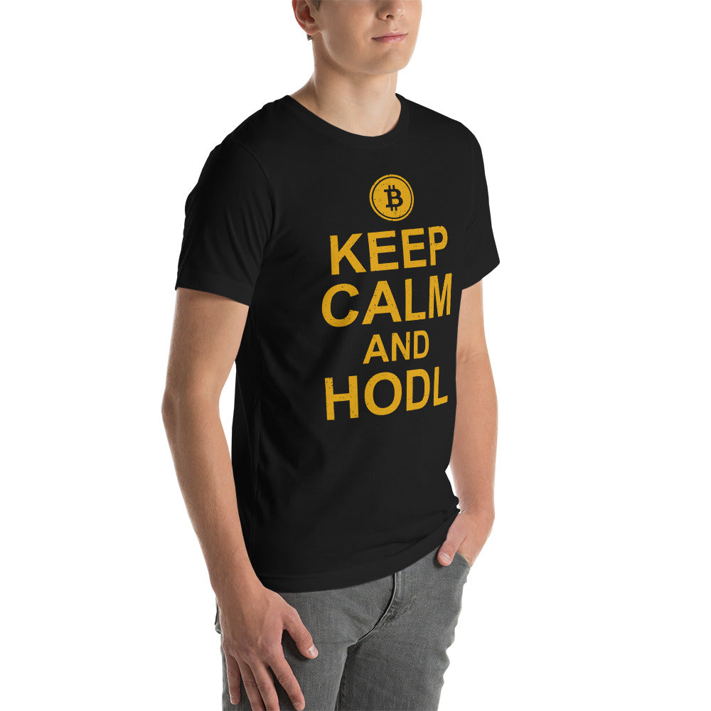 Keep Calm and HODL Unisex t-shirt by DarkByteGear