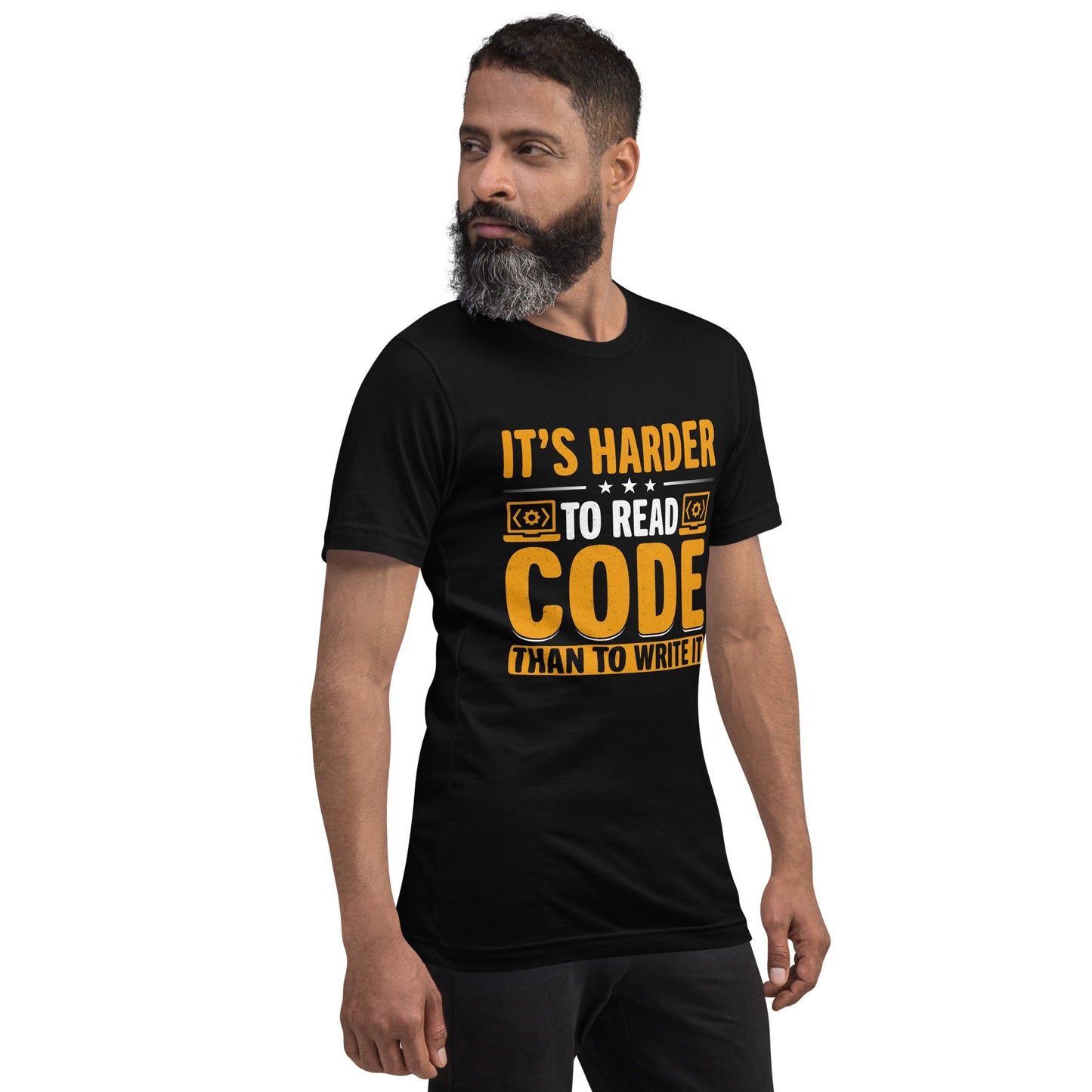 It's harder to read Code then to read it - Unisex t-shirt by DarkByteGear