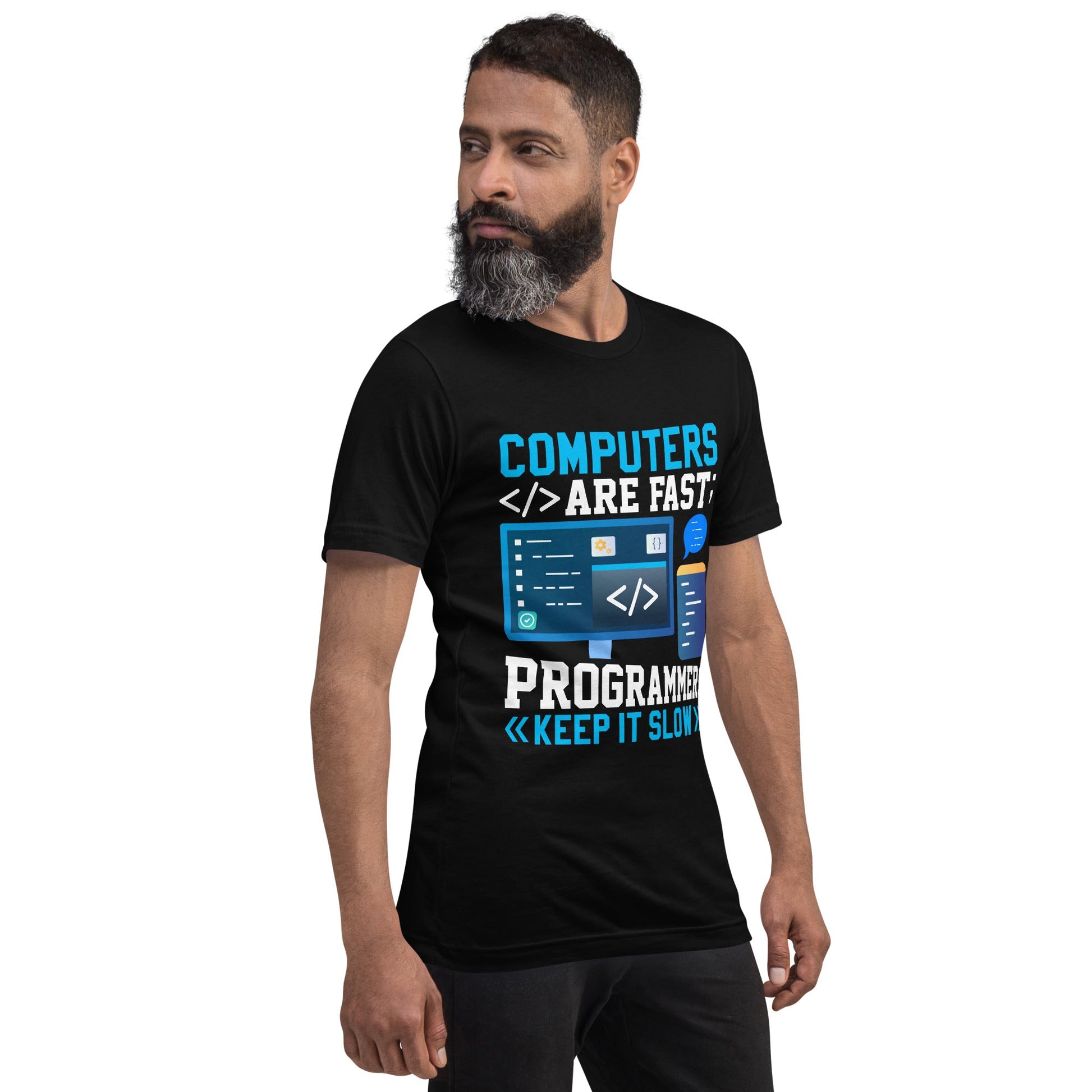 Computers are fast - Blue RK Unisex t-shirt by DarkByteGear
