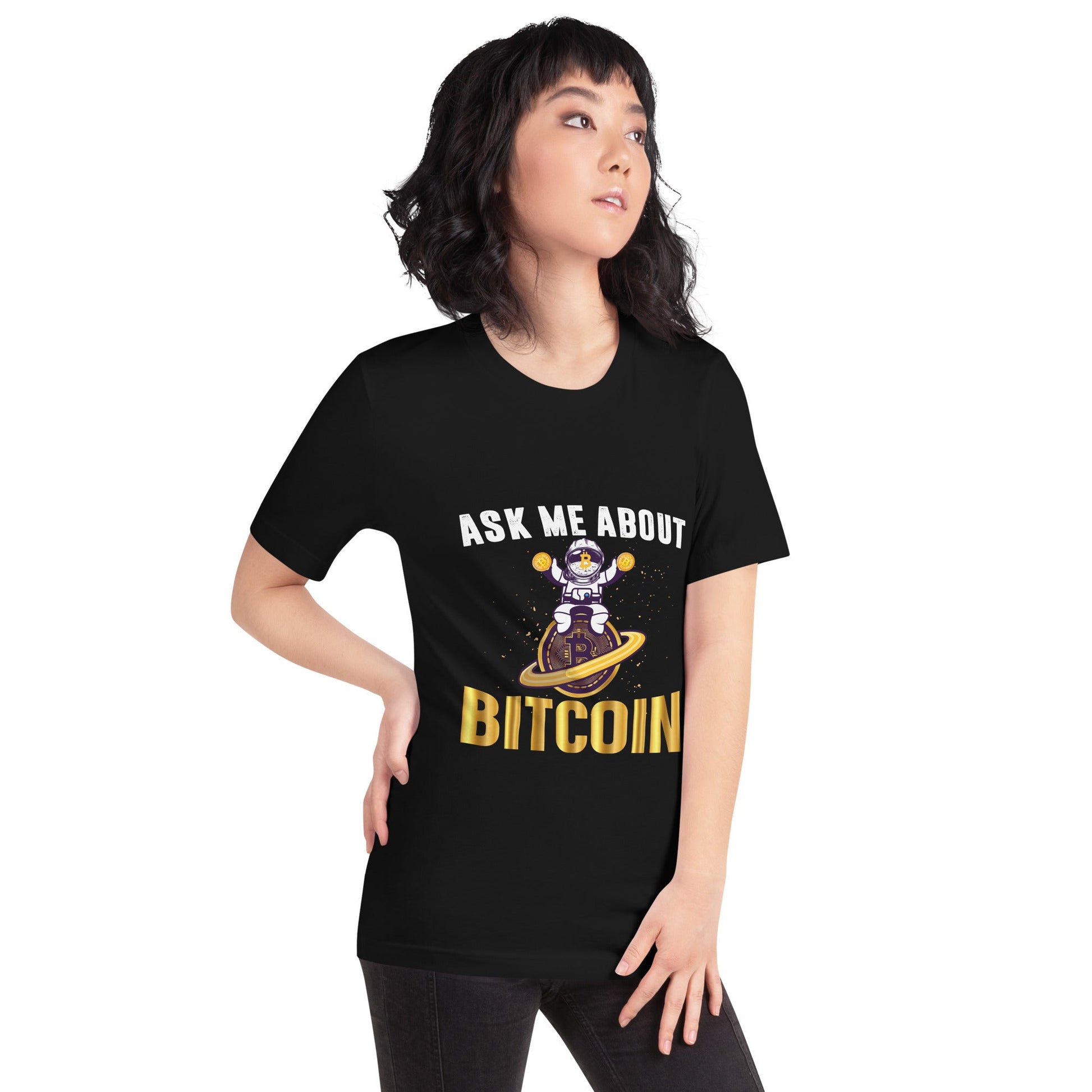 Ask Me about Bitcoin Unisex t-shirt by DarkByteGear