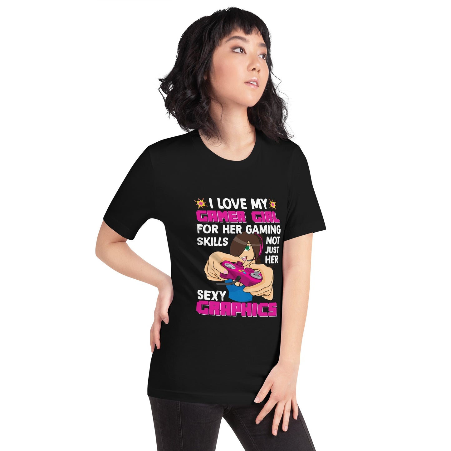 I Love my Gamer Girl for her gaming skill - Unisex t-shirt by DarkByteGear