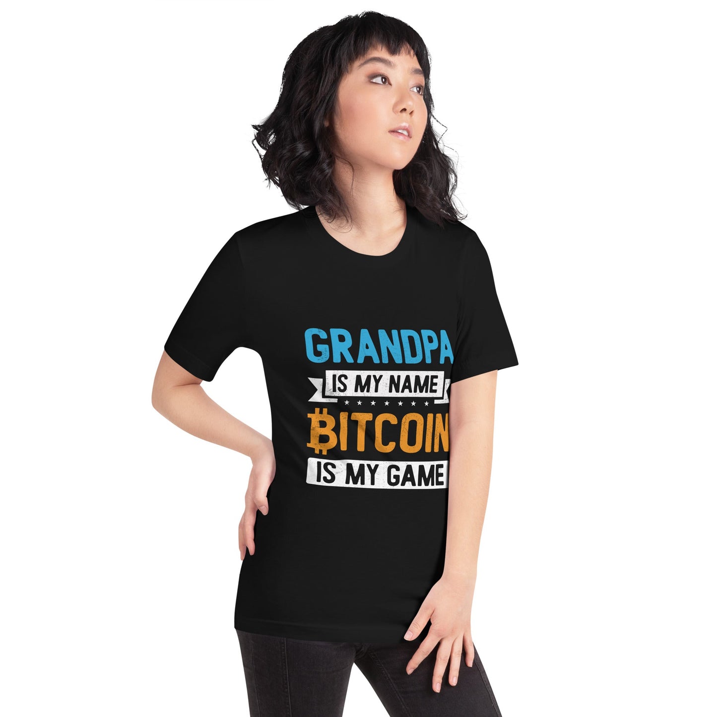 Grandpa is My Name, Bitcoin is My Game - Unisex t-shirt by DarkByteGear