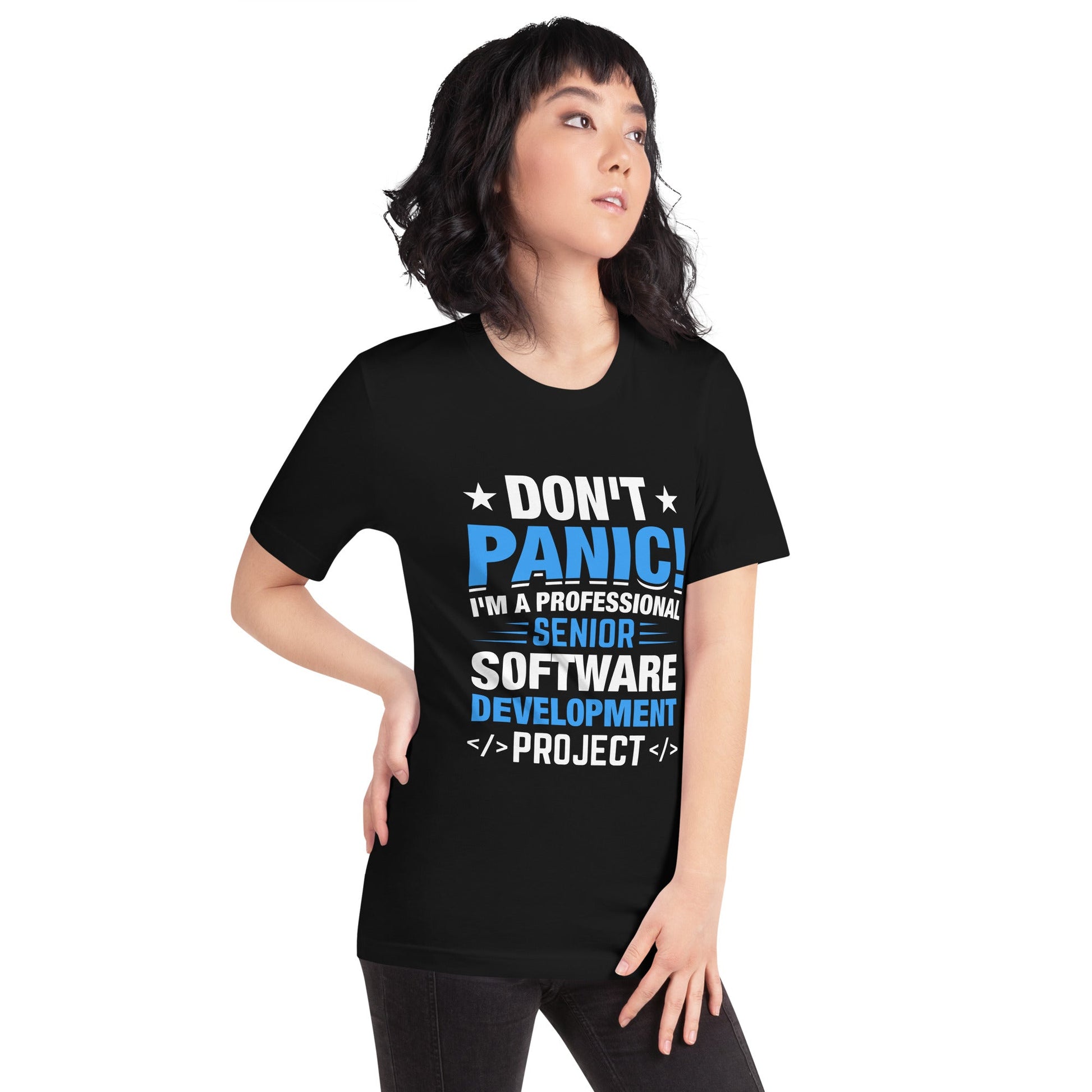Don’t Panic I am a Professional Senior Development Analyst - Unisex t-shirt by DarkByteGear