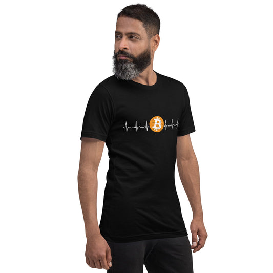 Bitcoin Heartbeat - Unisex t-shirt by DarkByteGear