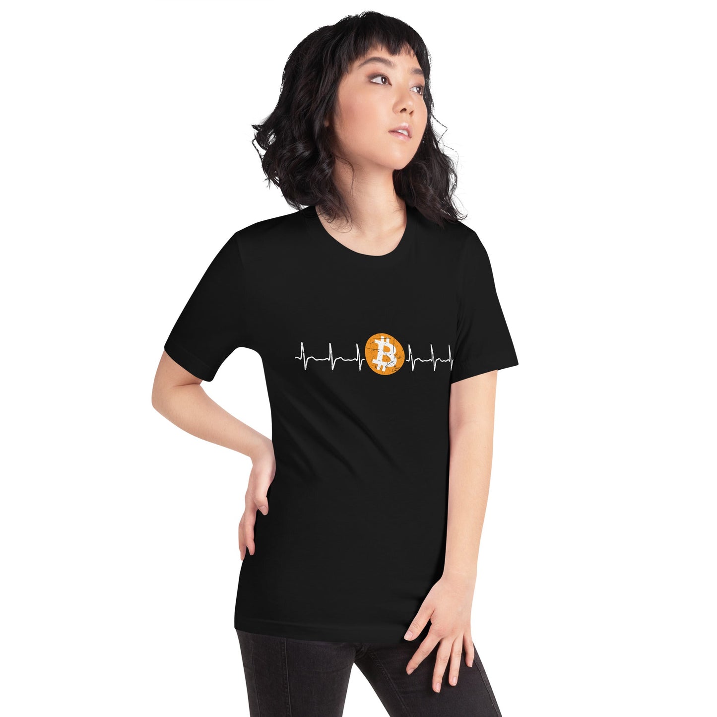 Bitcoin Heartbeat - Unisex t-shirt by DarkByteGear