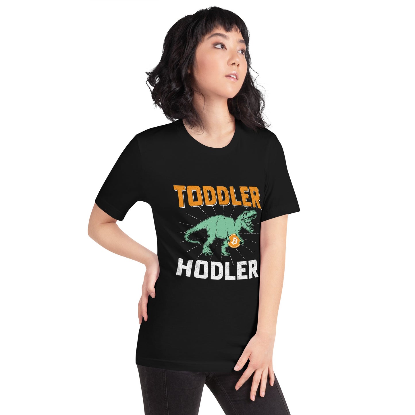 Toddler Bitcoin T-rex Holder - Unisex t-shirt by DarkByteGear