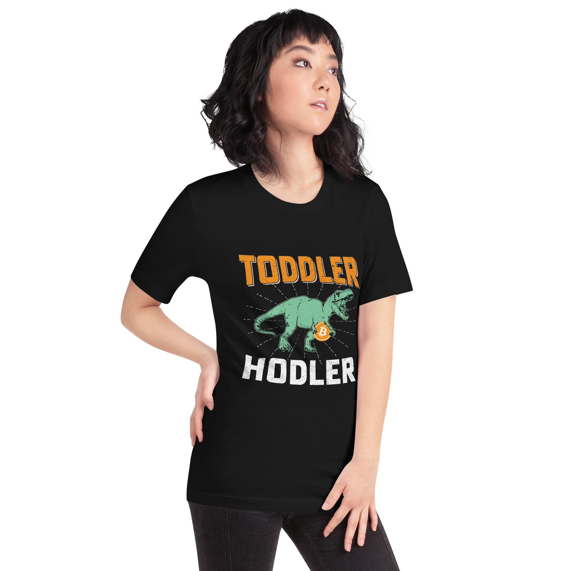 Toddler Bitcoin T-rex Holder - Unisex t-shirt by DarkByteGear